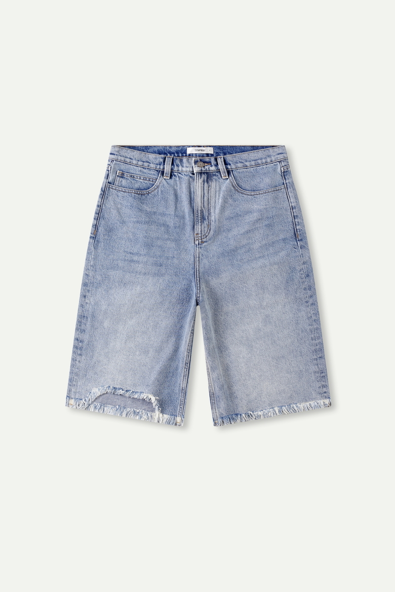 Frayed Hem Denim Shorts