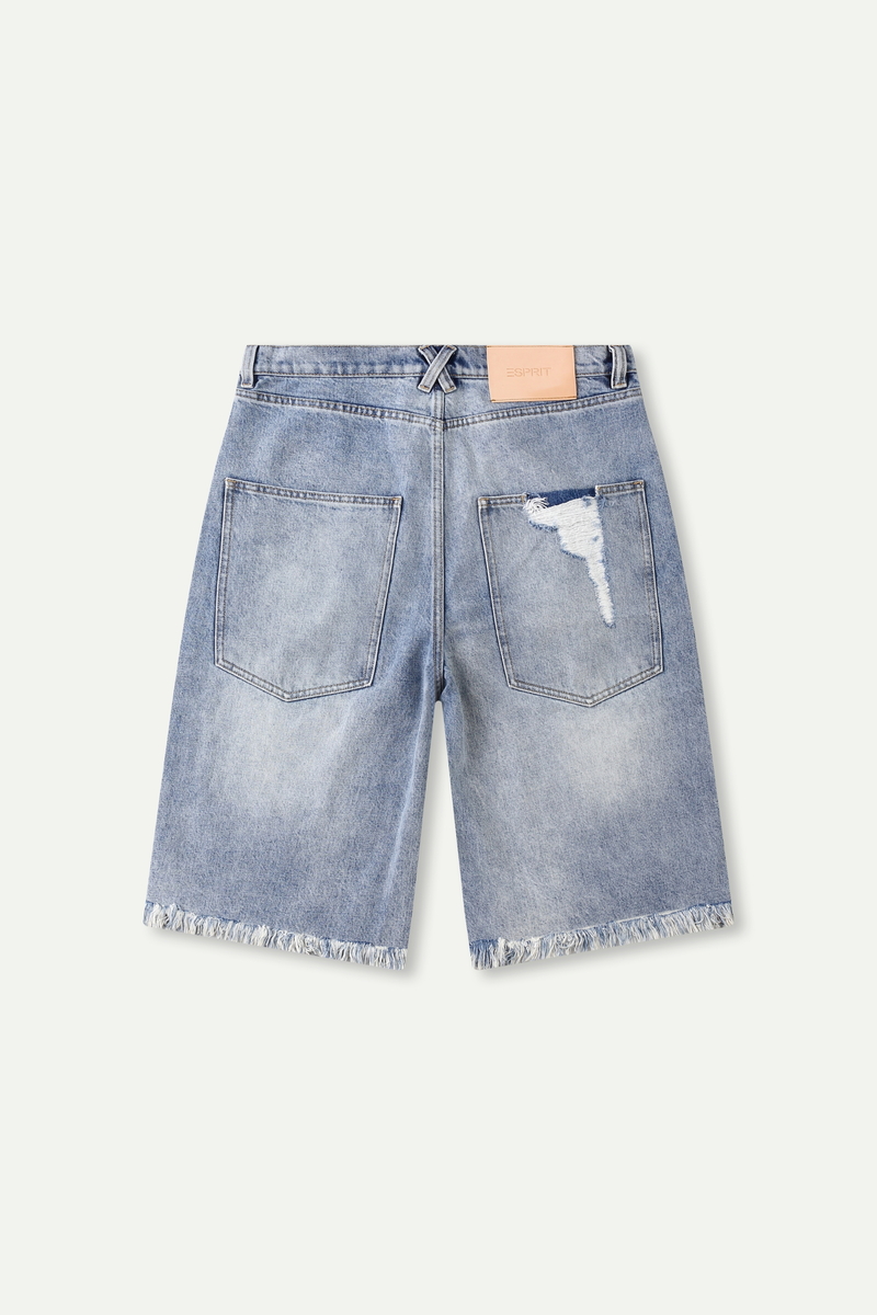 Frayed Hem Denim Shorts