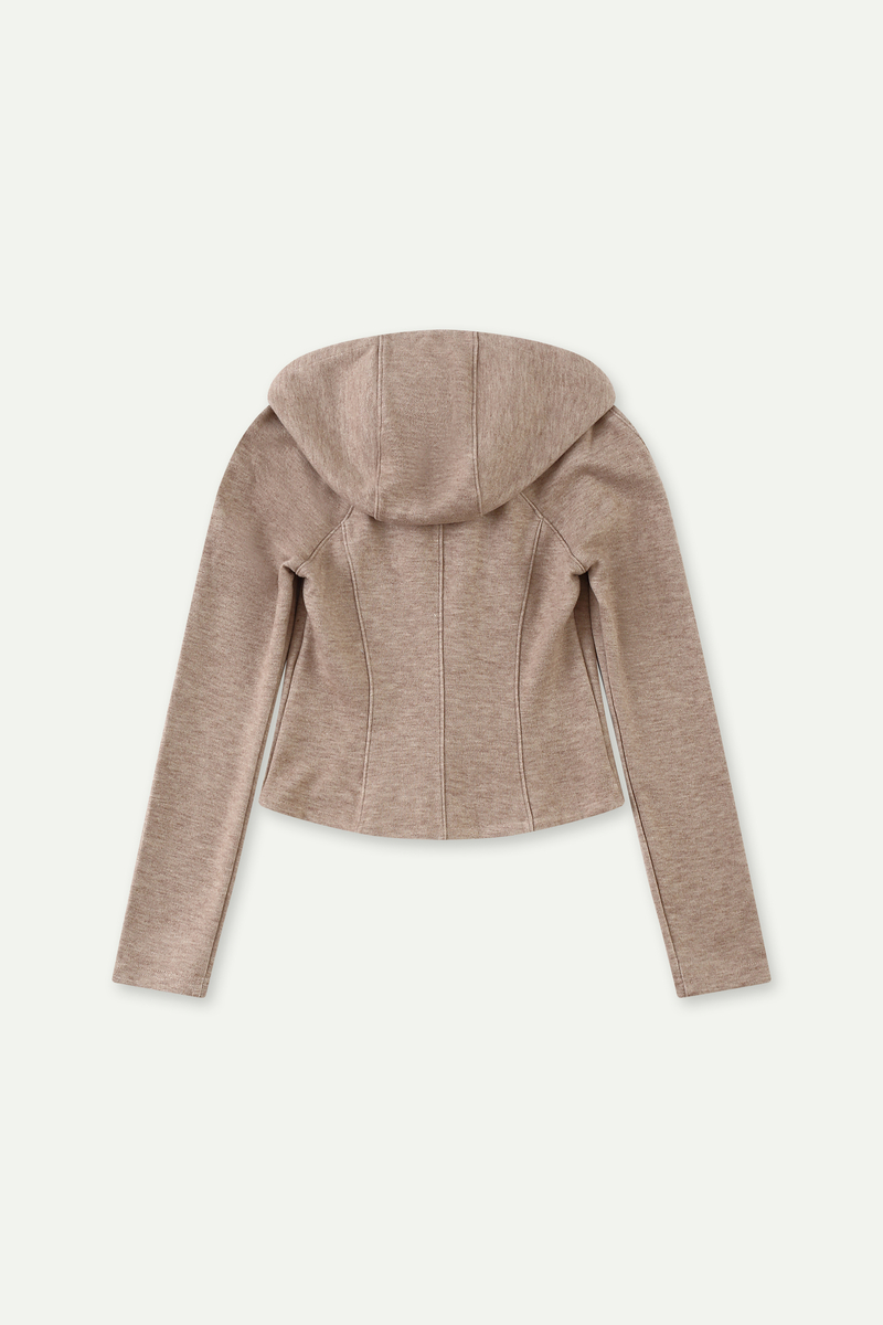 短版拉鍊連帽外套