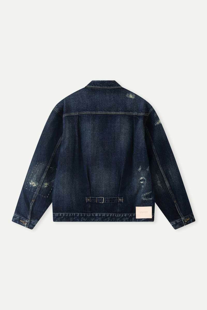 做舊闊身牛仔外套