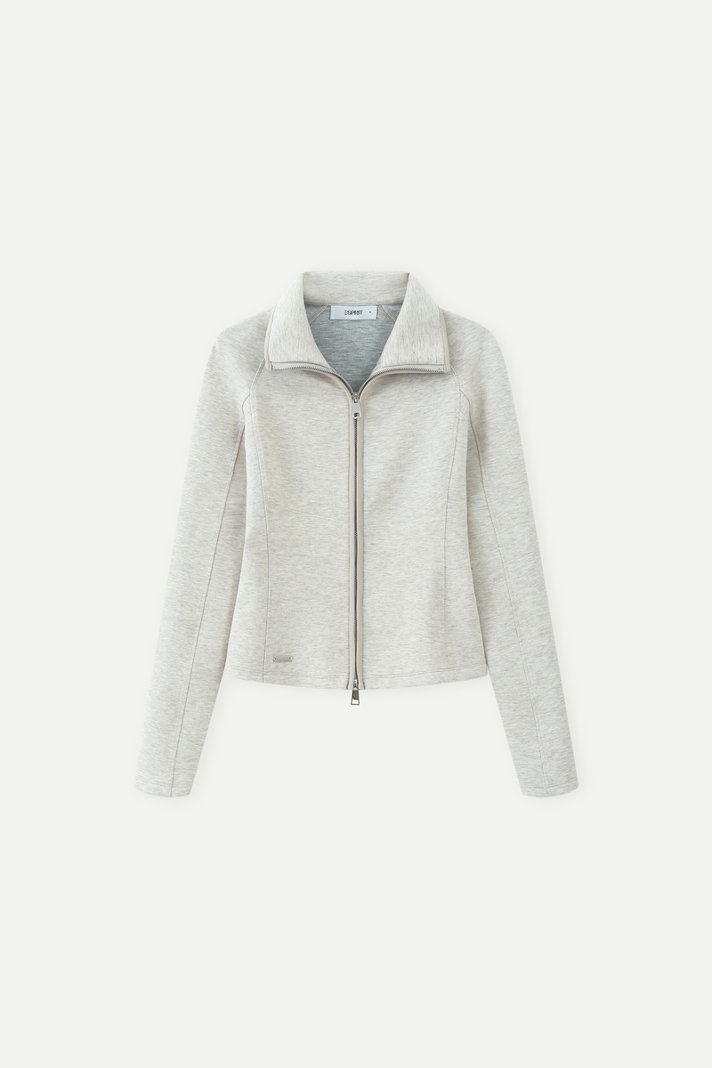Slim Fit Stand Collar Zip Jacket