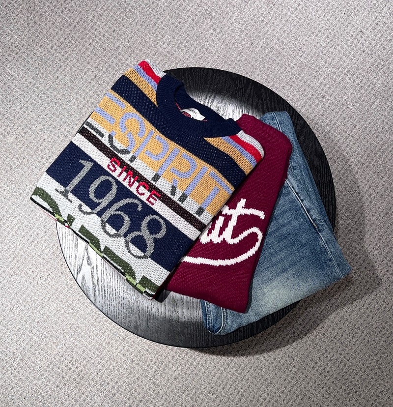 Retro Striped Logo Oversized Sweater