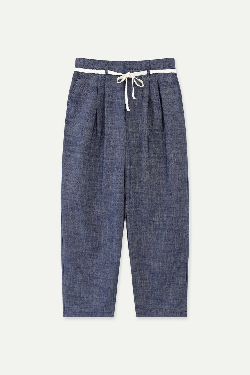 Linen-Blend Wide-Leg Pants