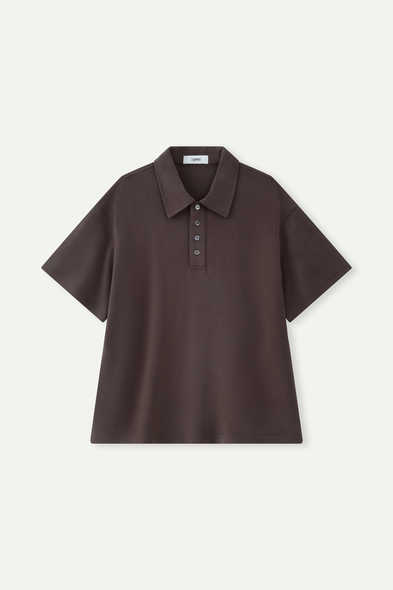 Relaxed Fit Drop-Shoulder Polo Shirt