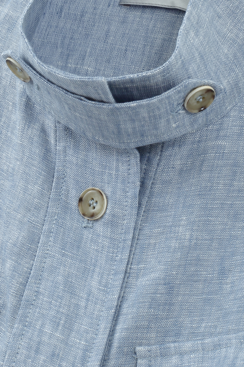 Linen Stand Collar Safari Jacket