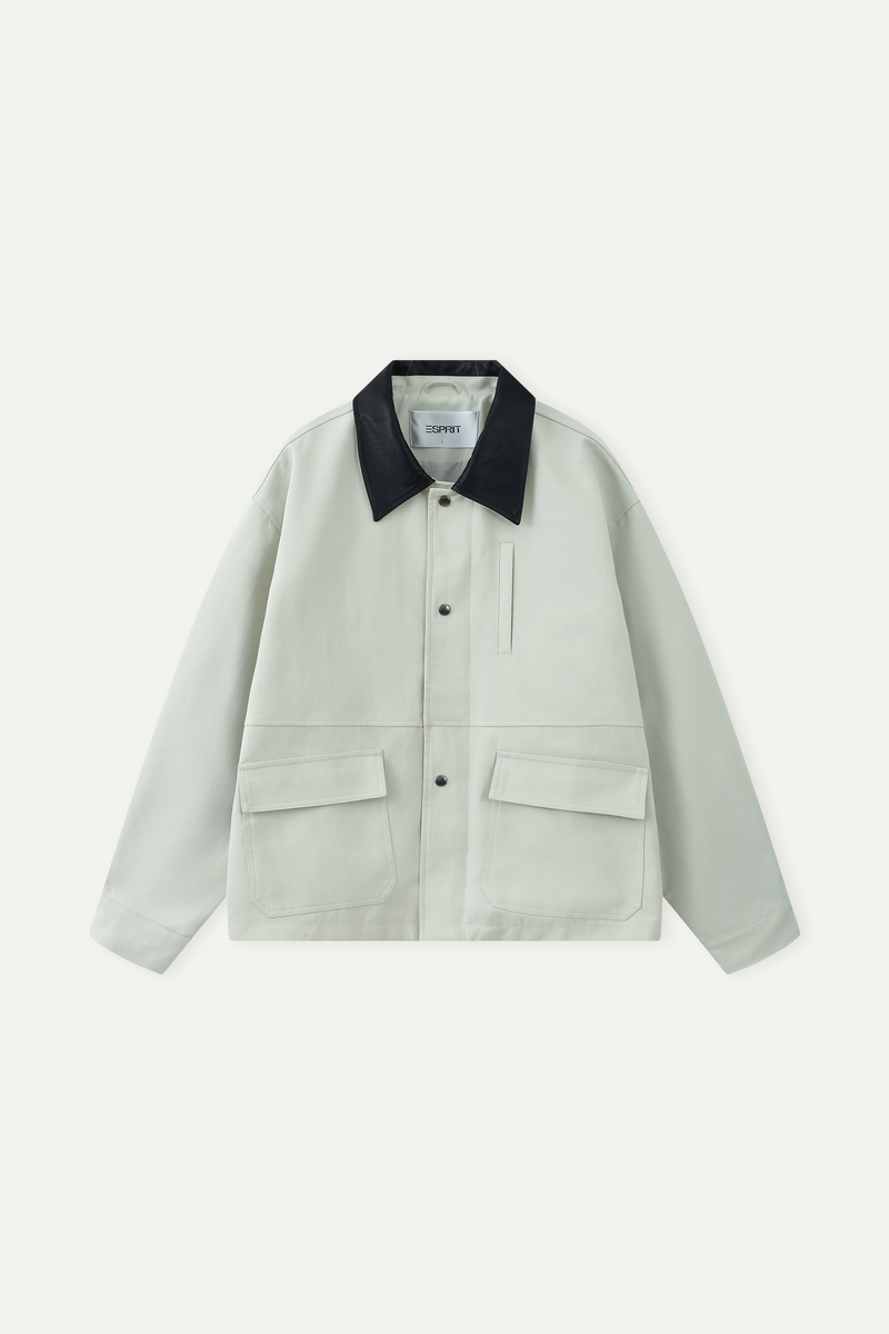Contrast Collar Utility Jacket
