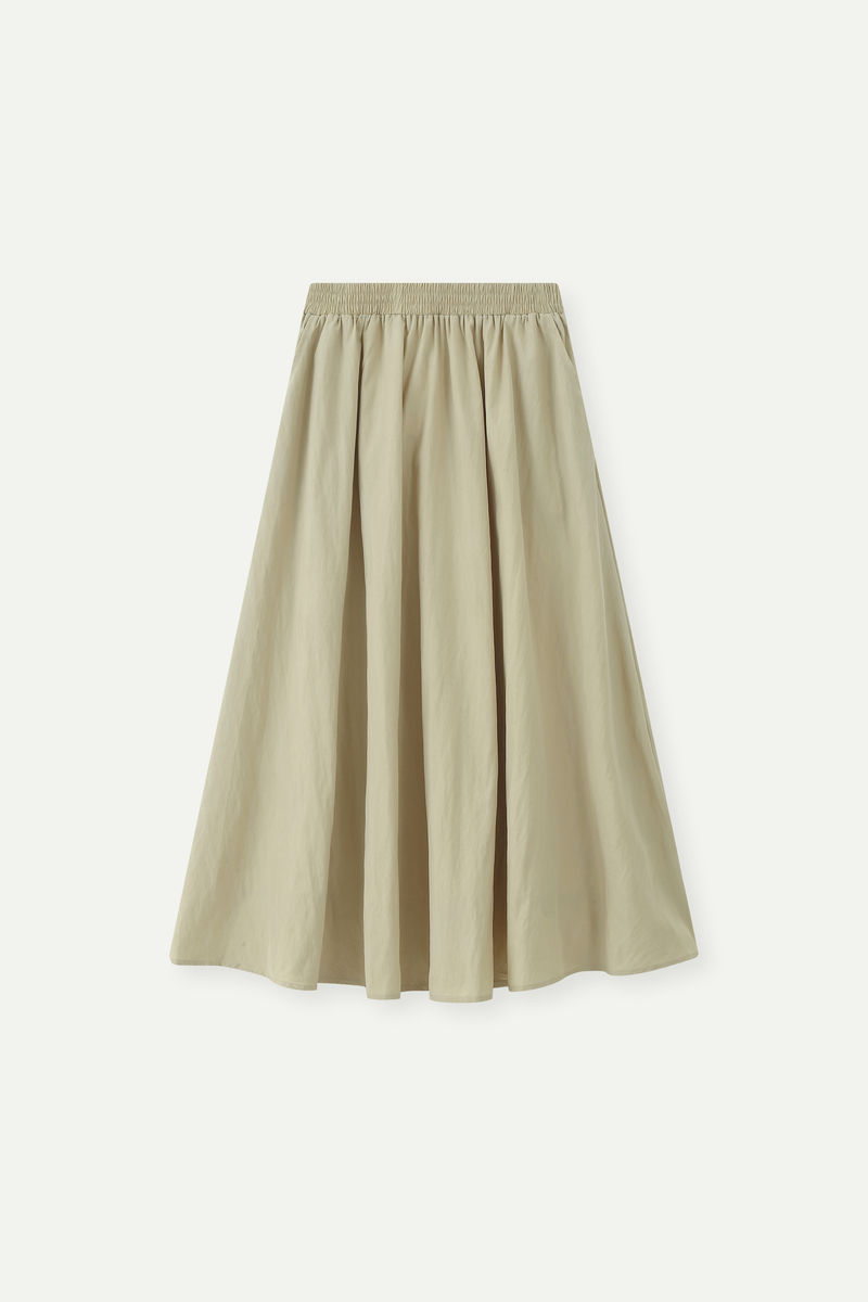 Elasticated Waist Midi Skirt with Pockets