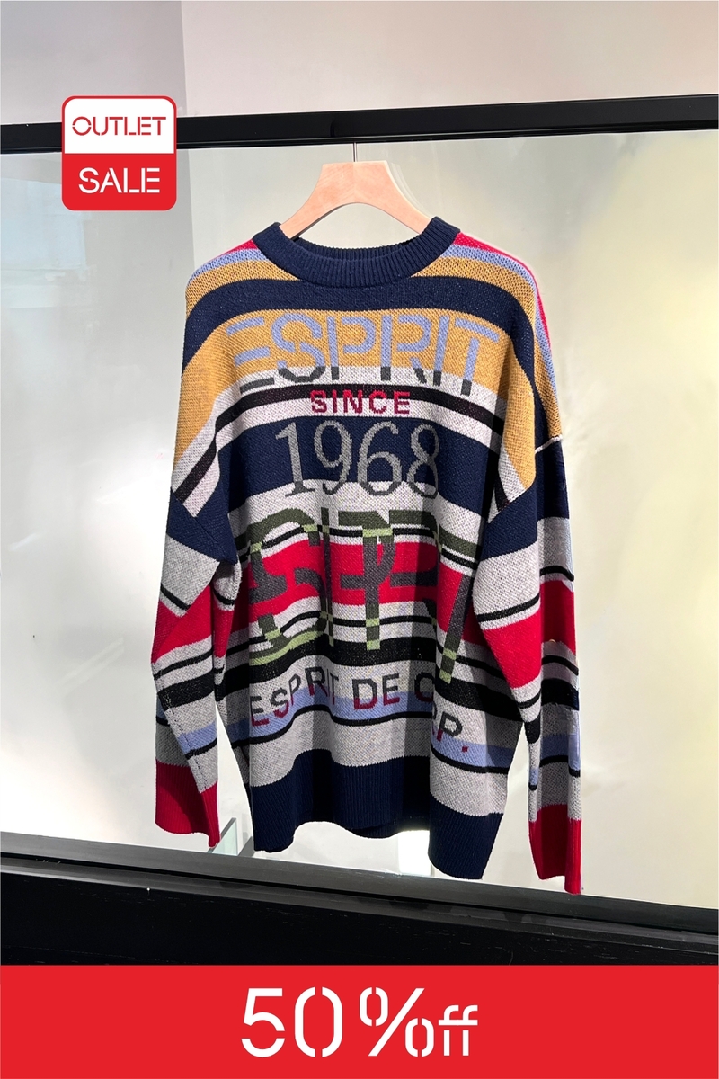 Retro Striped Logo Oversized Sweater