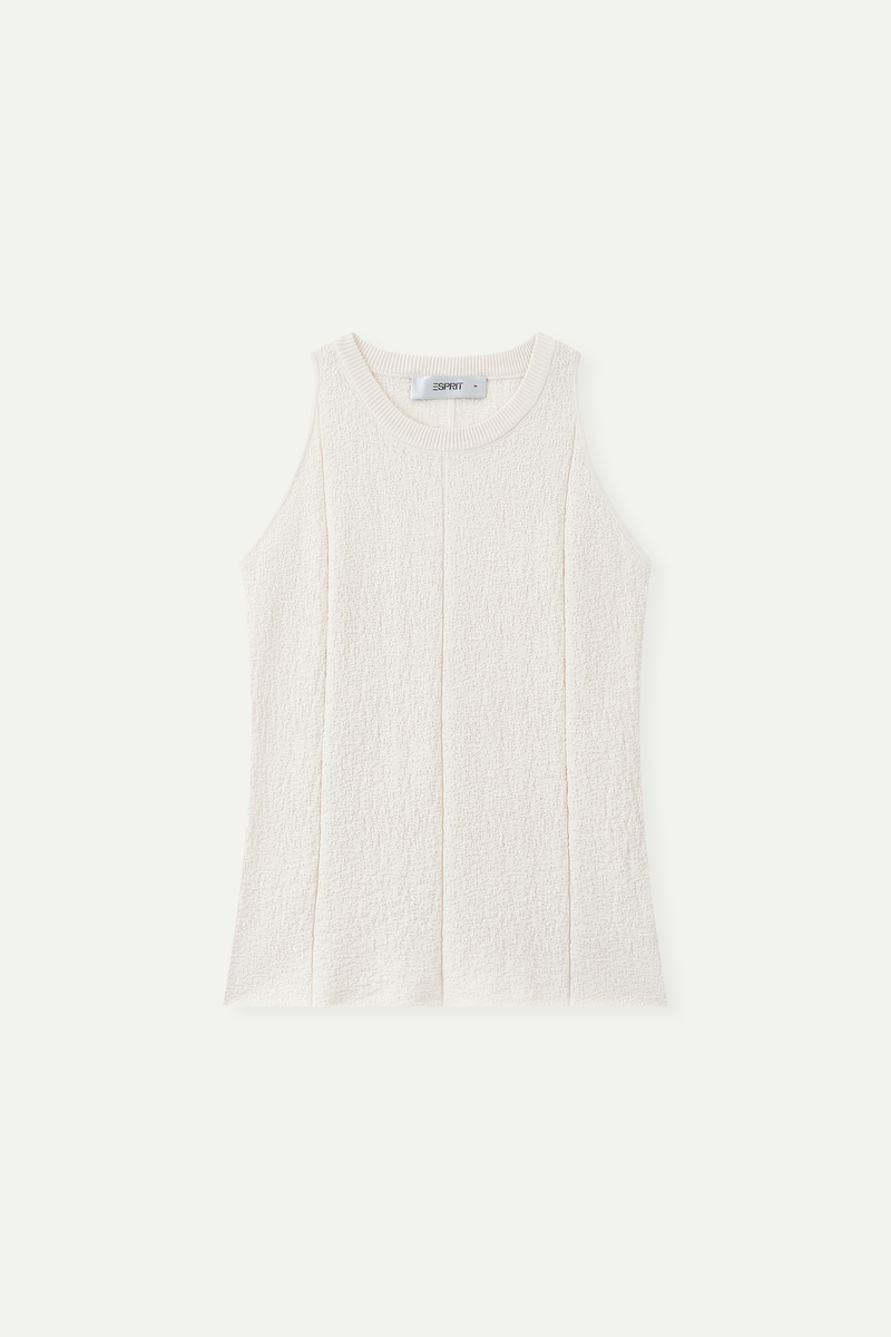 Textured Knit Sleeveless Tank Top