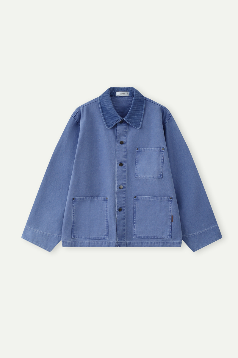 Workwear Jacket with Corduroy Collar