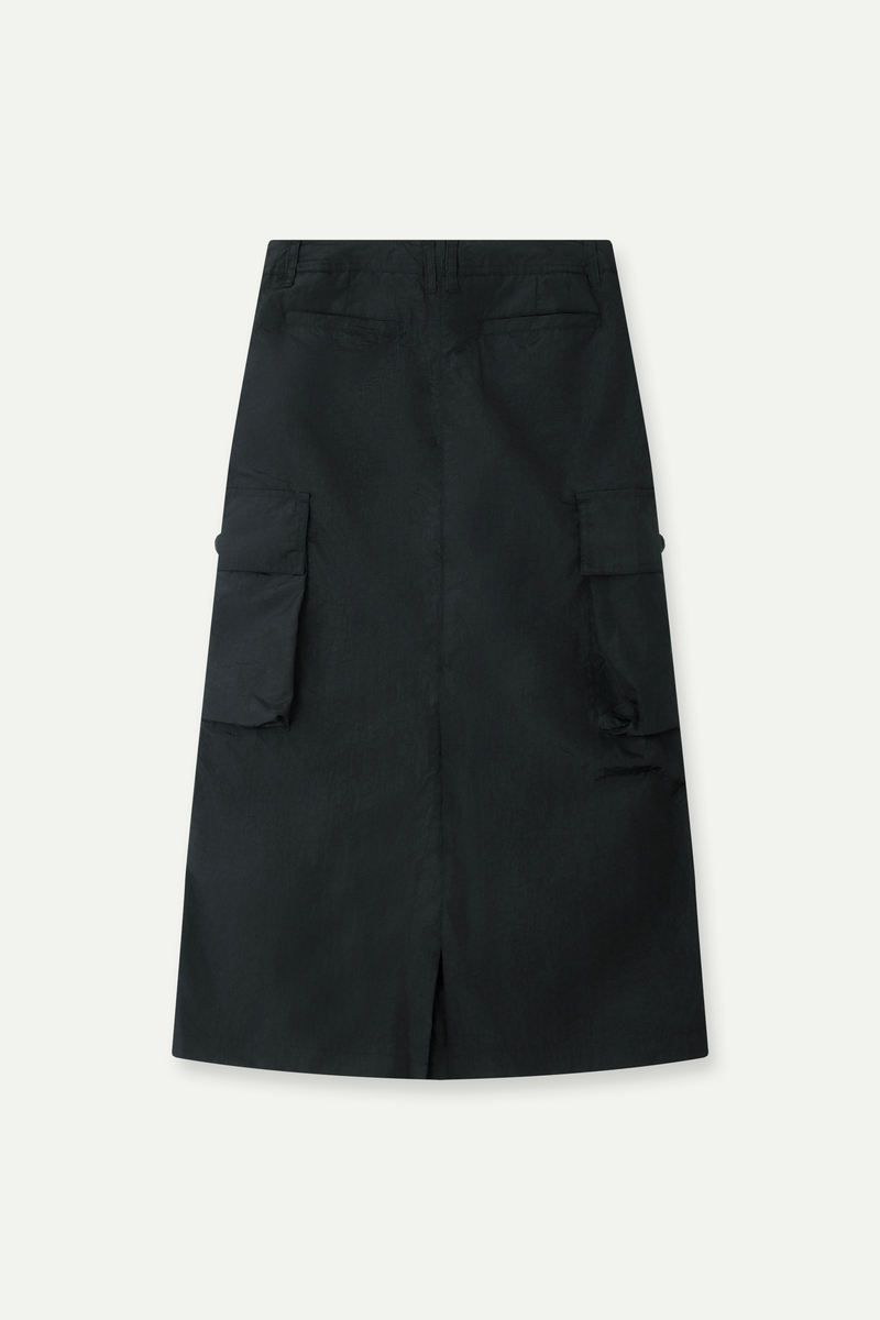Drawstring Multi-Pocket Cargo Skirt