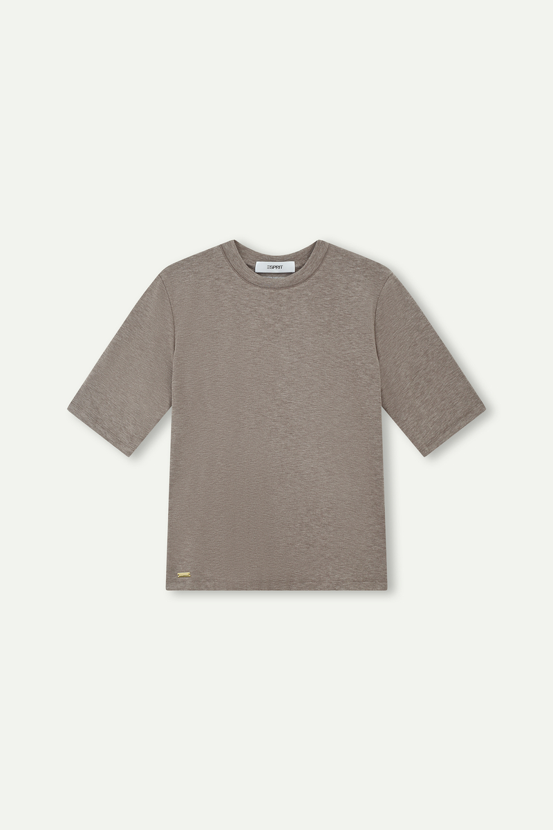 Essential Mid‑Sleeve Crew‑Neck Top