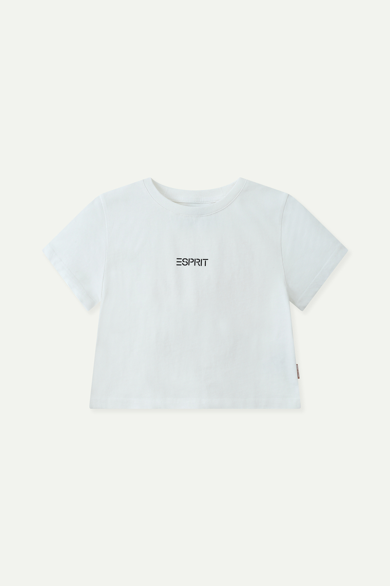 Logo Print Cropped Tee