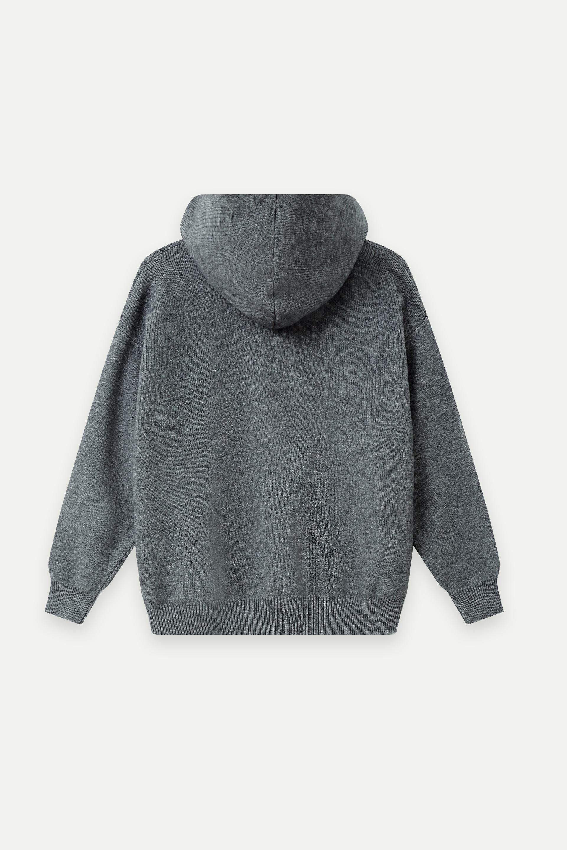 Knitted Zip-Up Hoodie