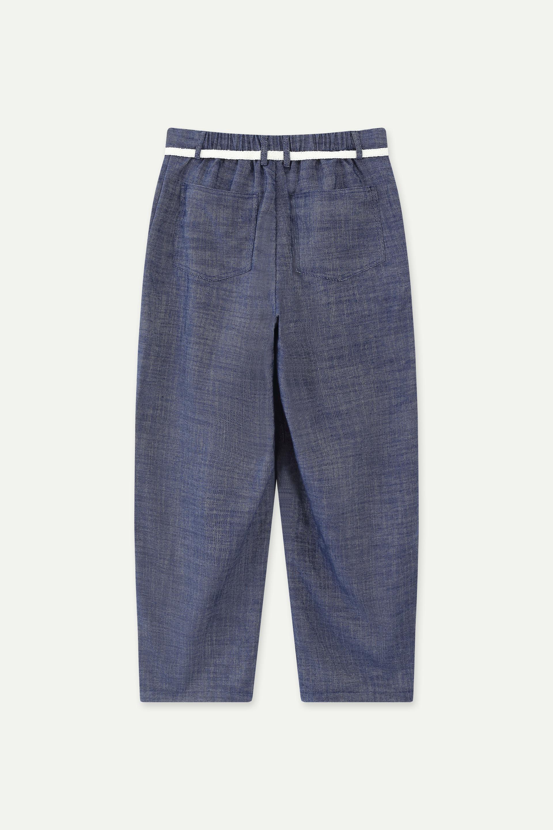 Linen-Blend Wide-Leg Pants