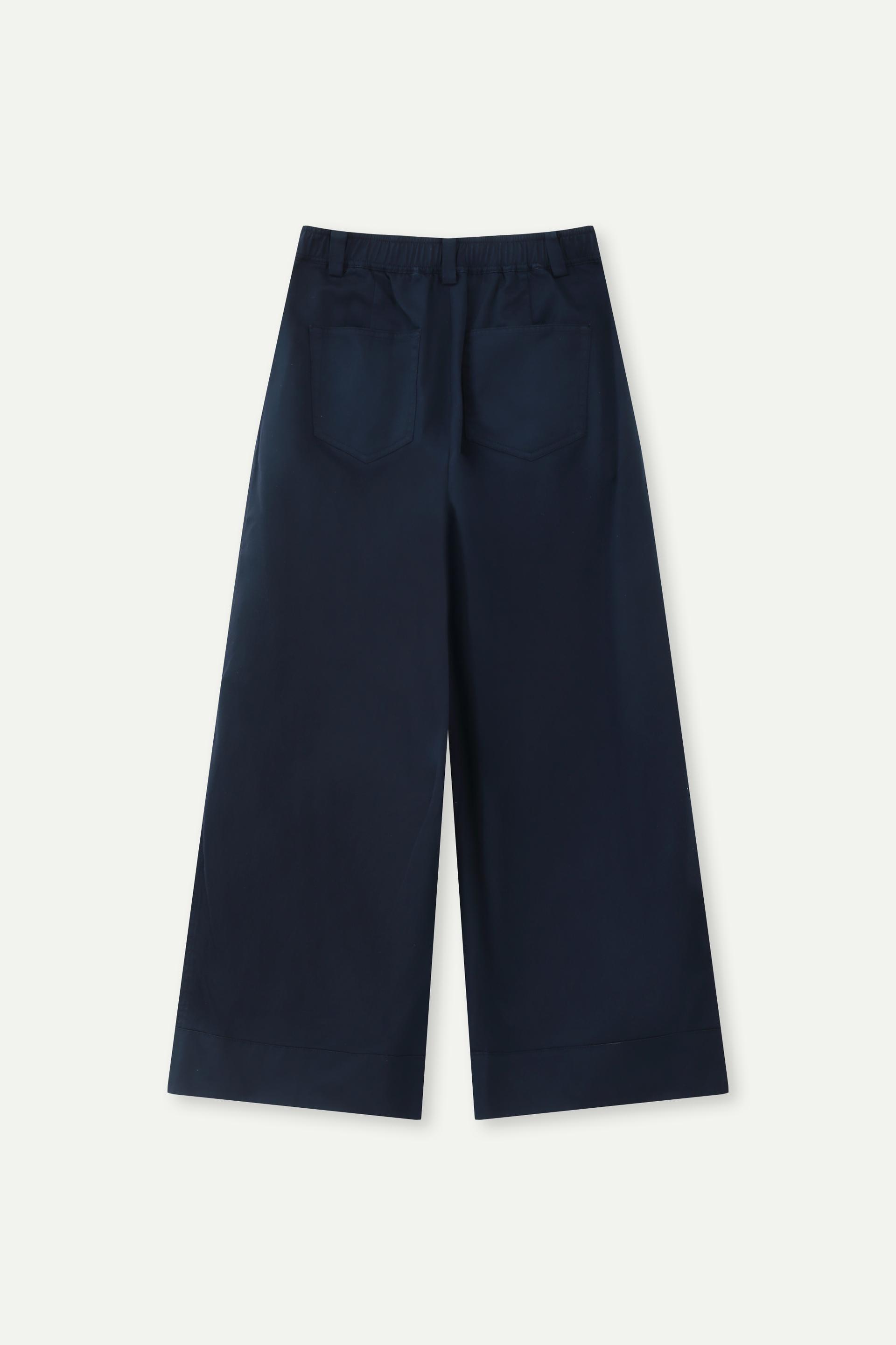 Pleated High-Waisted Wide-Leg Casual Pants