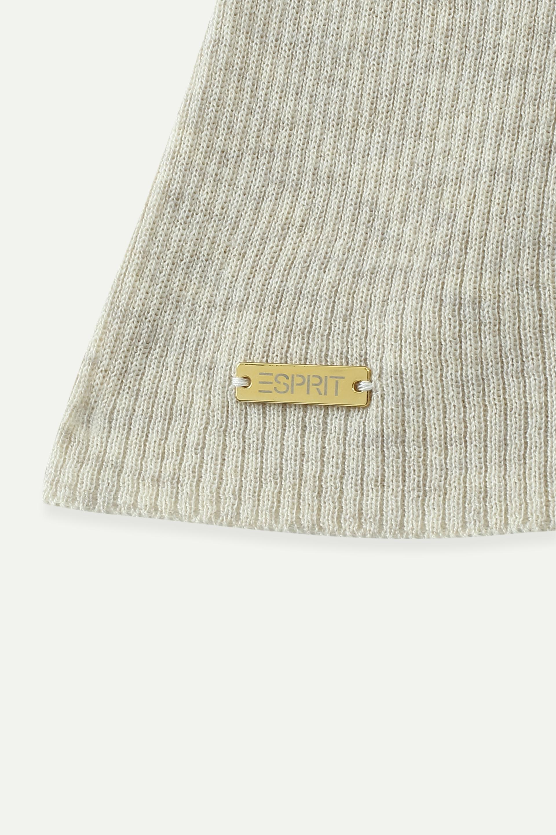 坑條針織蓋袖上衣