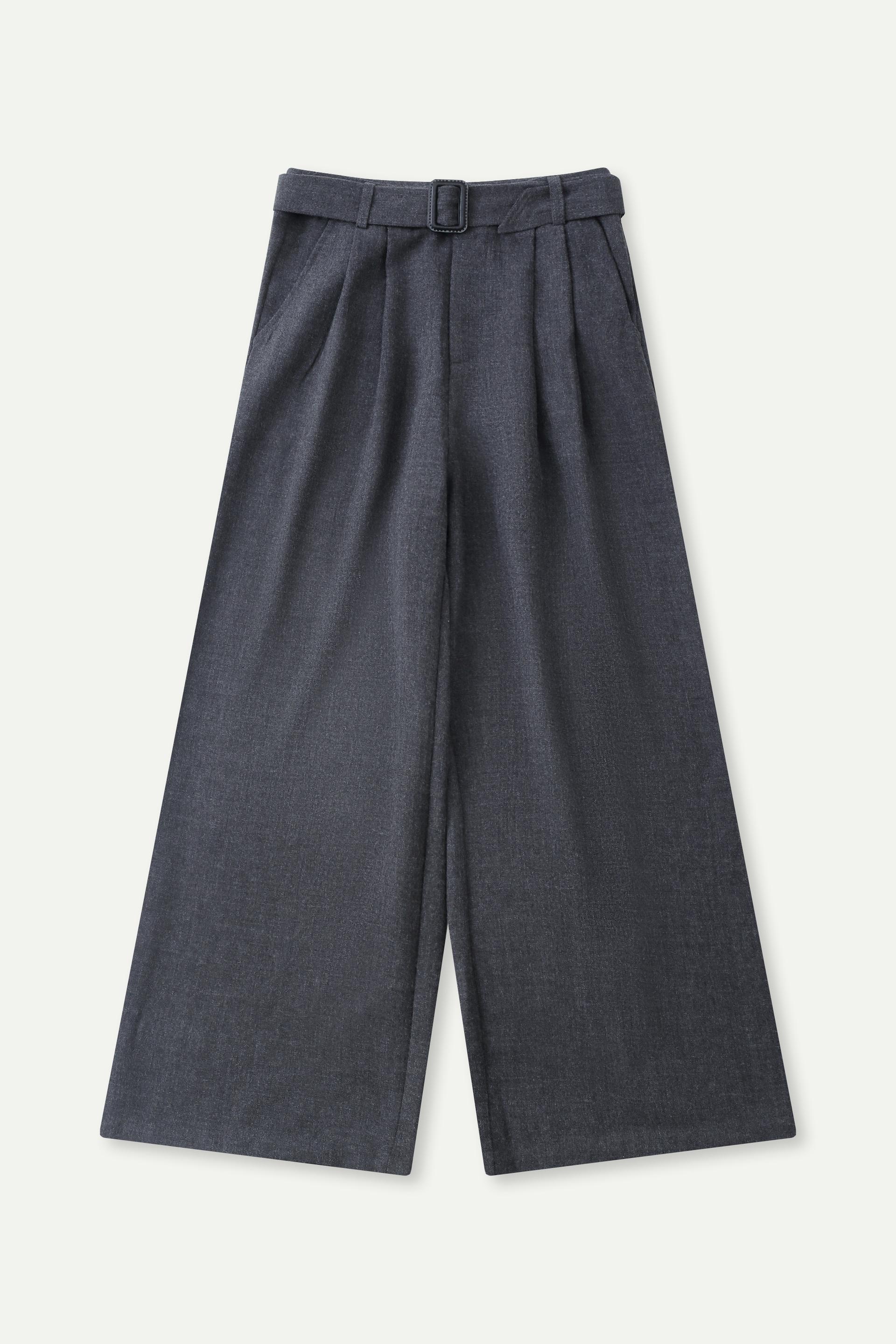 Wide-Leg Belted Pants