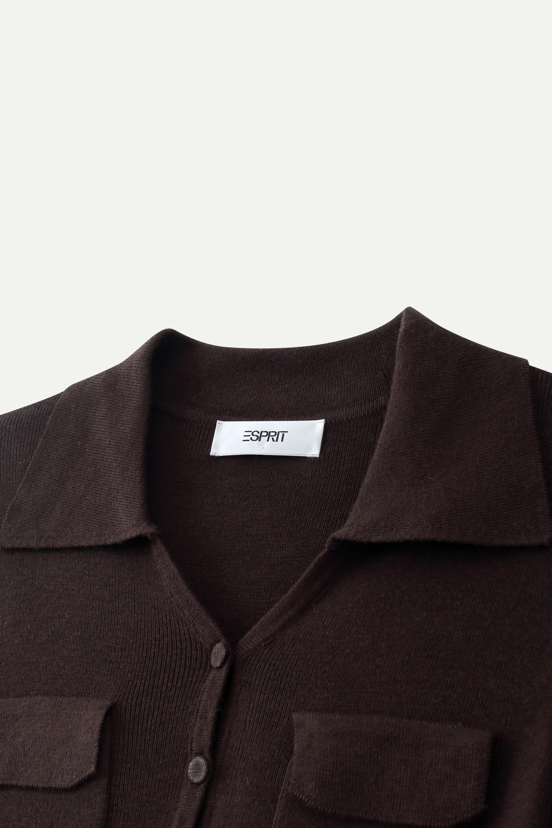 Buttoned Knit Polo Top