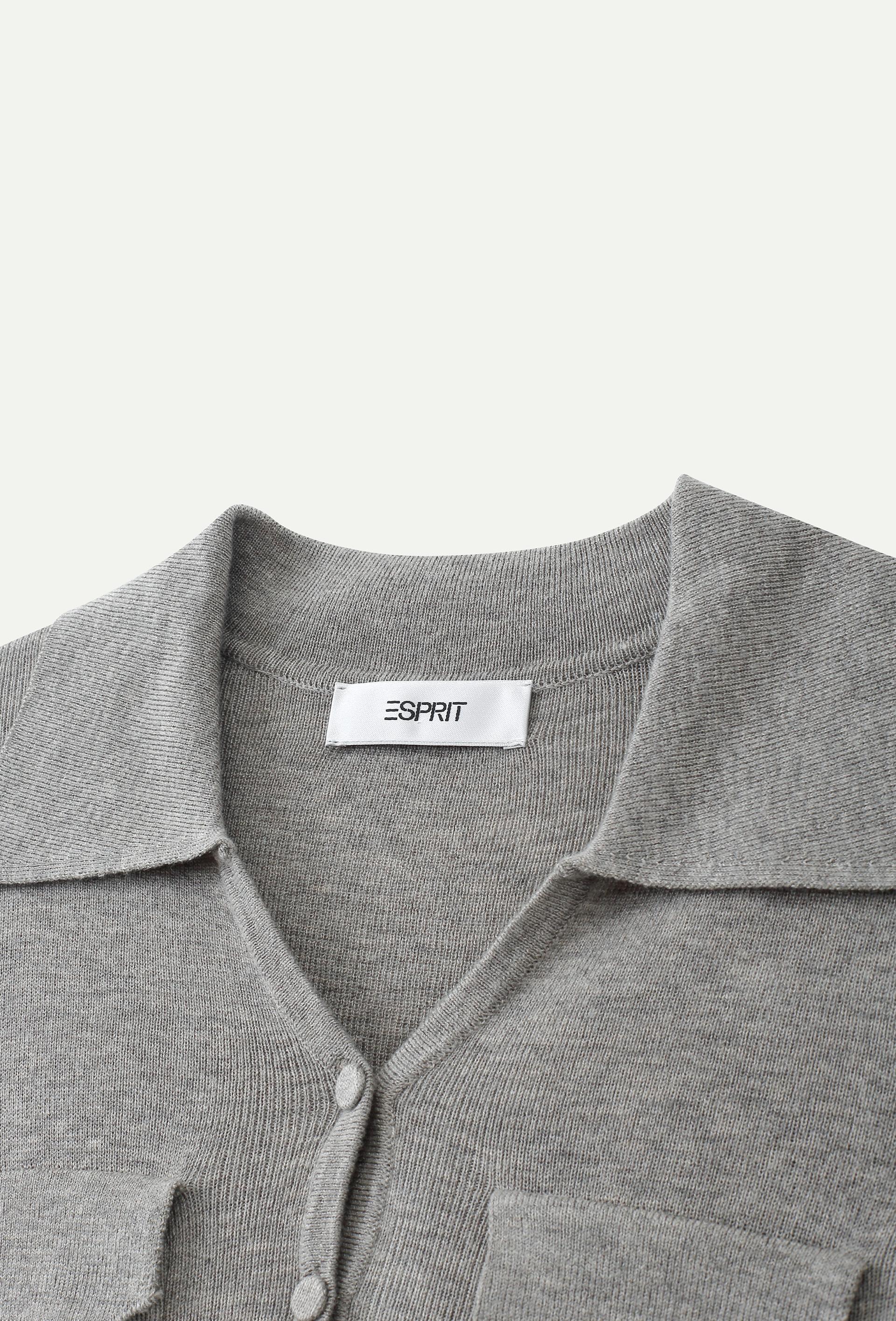 Buttoned Knit Polo Top