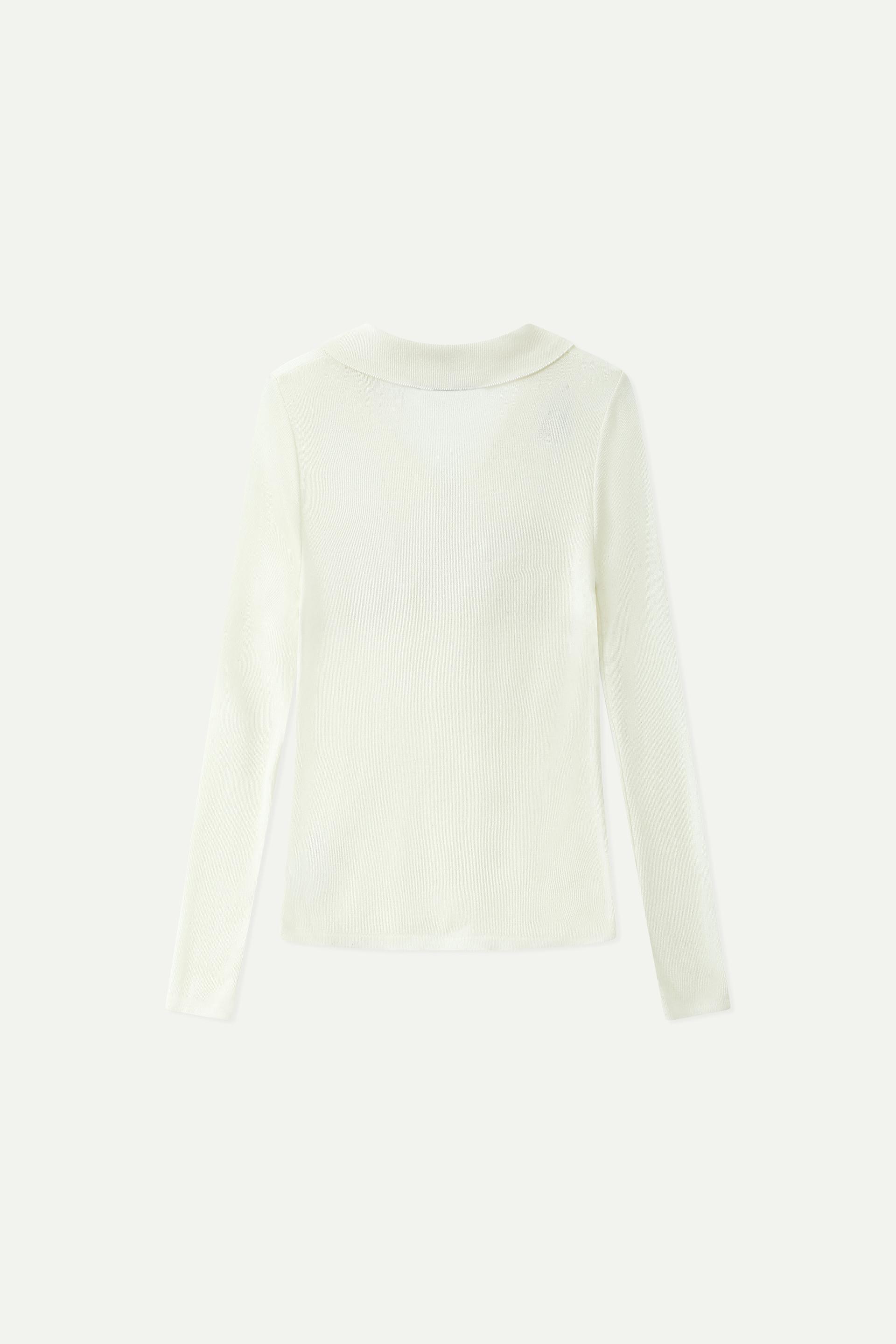 Buttoned Knit Polo Top