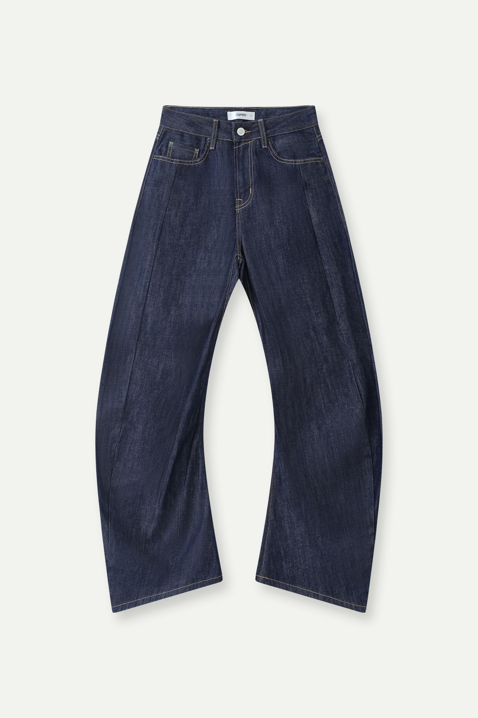 High-Rise Curved Wide-Leg Jeans