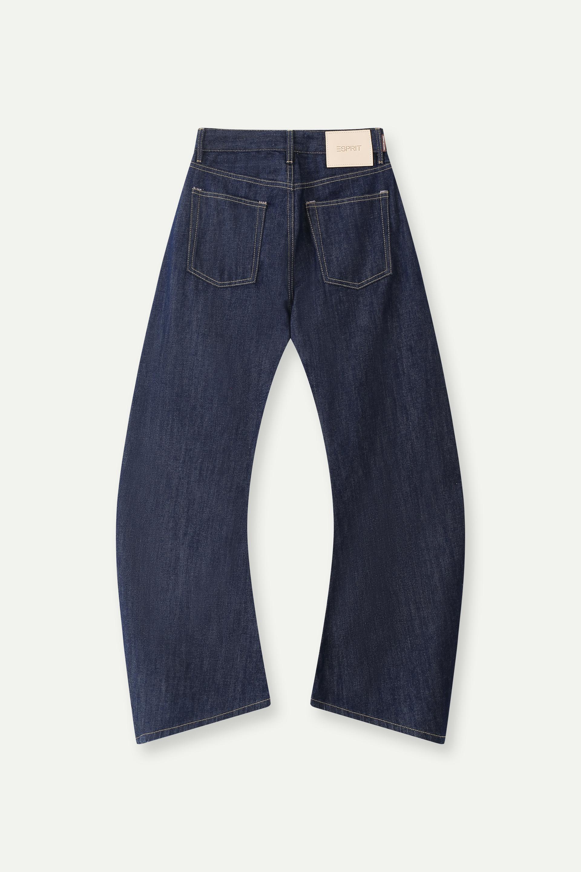 High-Rise Curved Wide-Leg Jeans