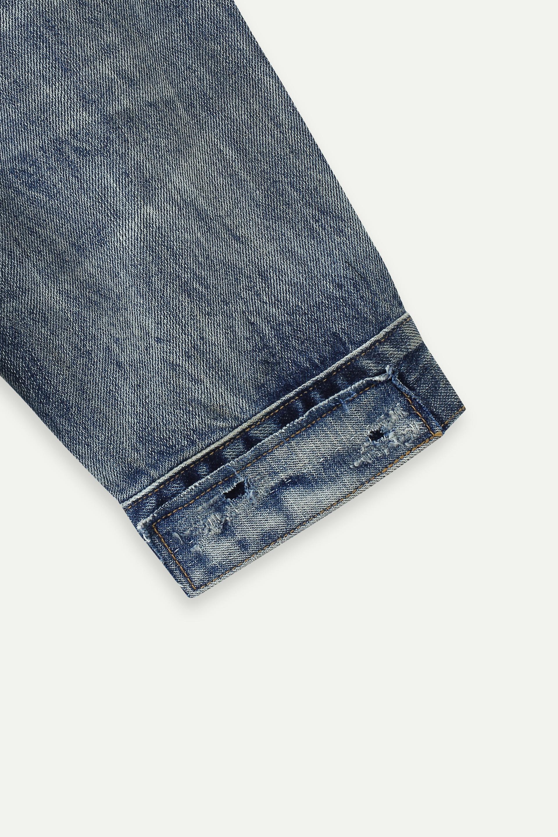 做舊闊身牛仔外套