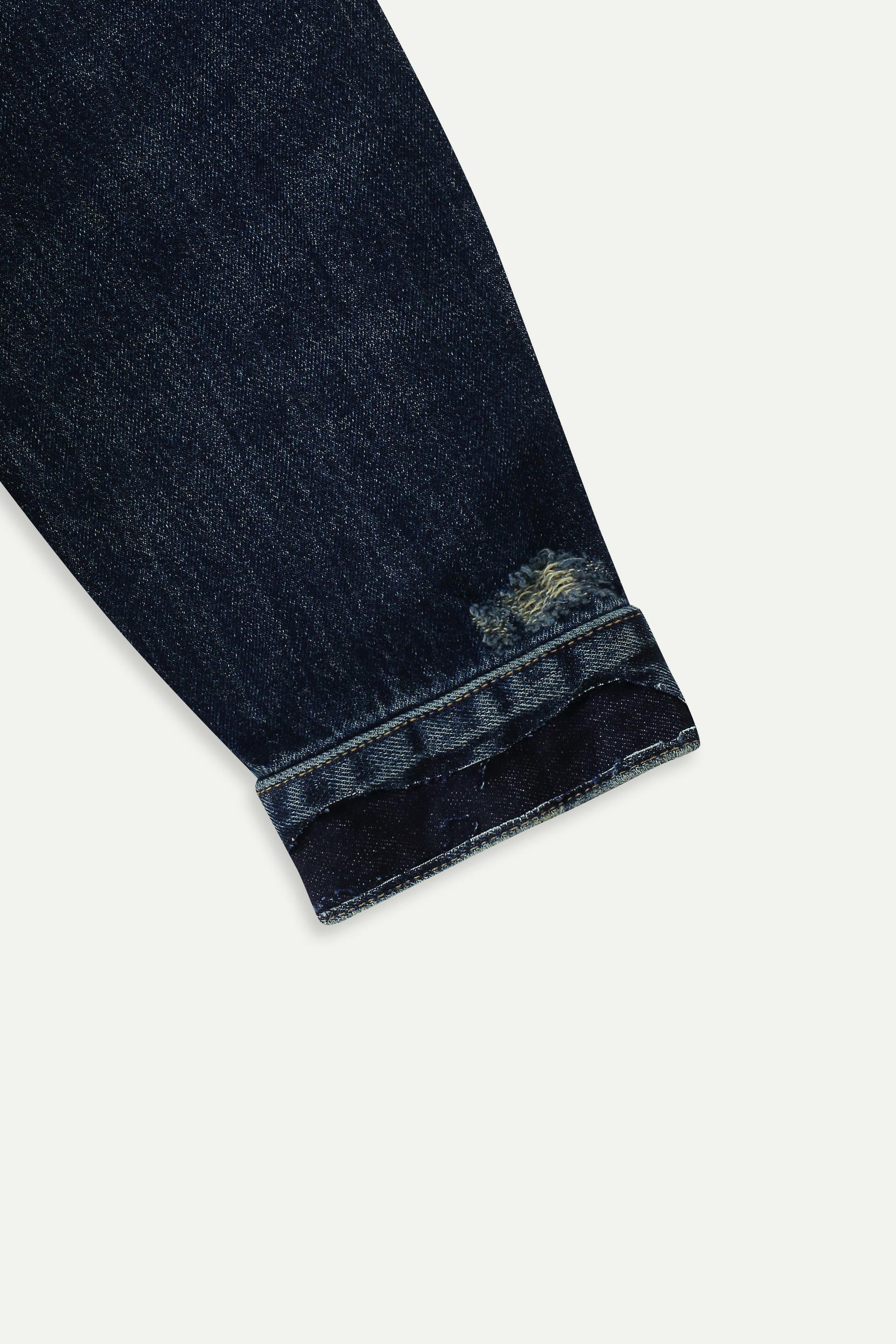 做舊闊身牛仔外套