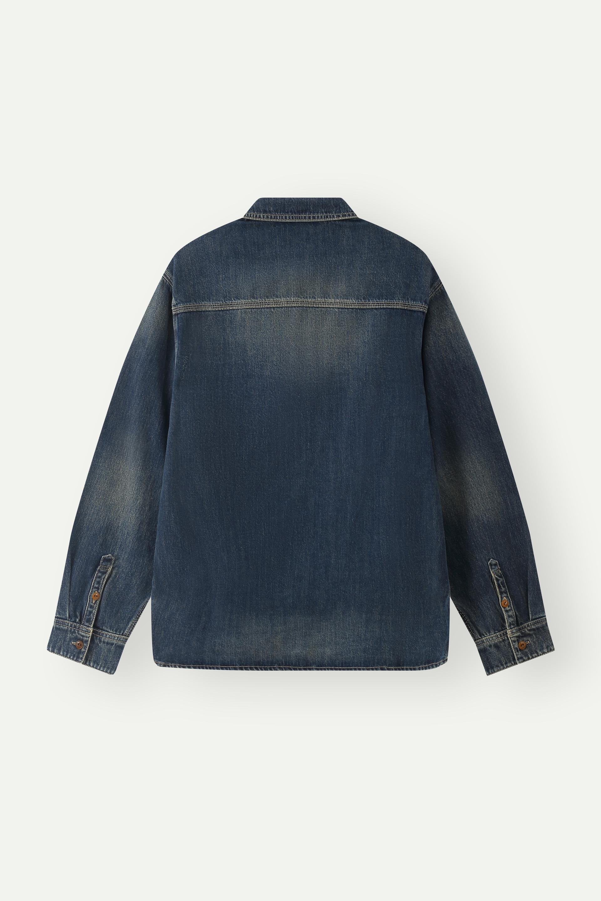 復古洗水牛仔襯衫式外套