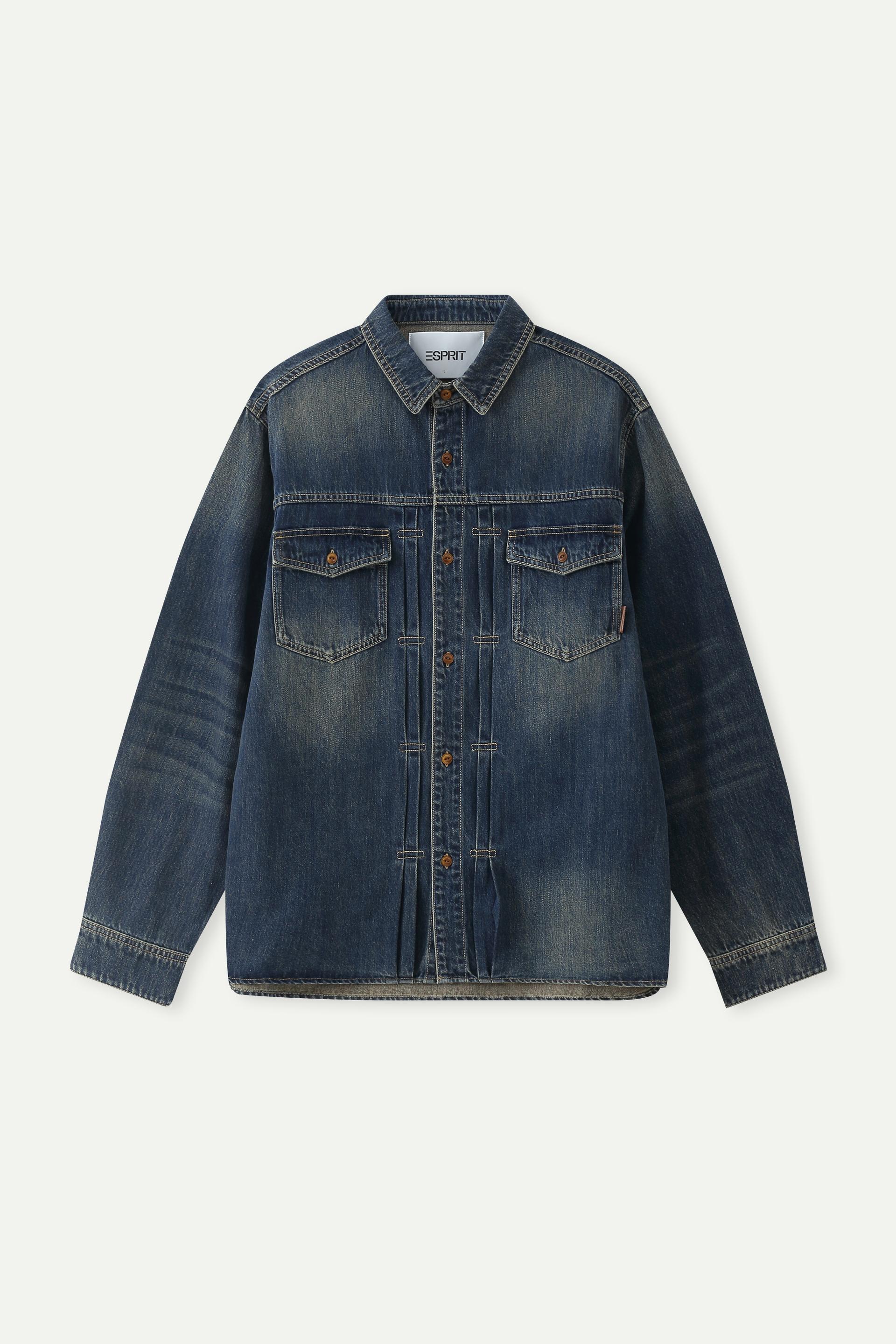 復古洗水牛仔襯衫式外套