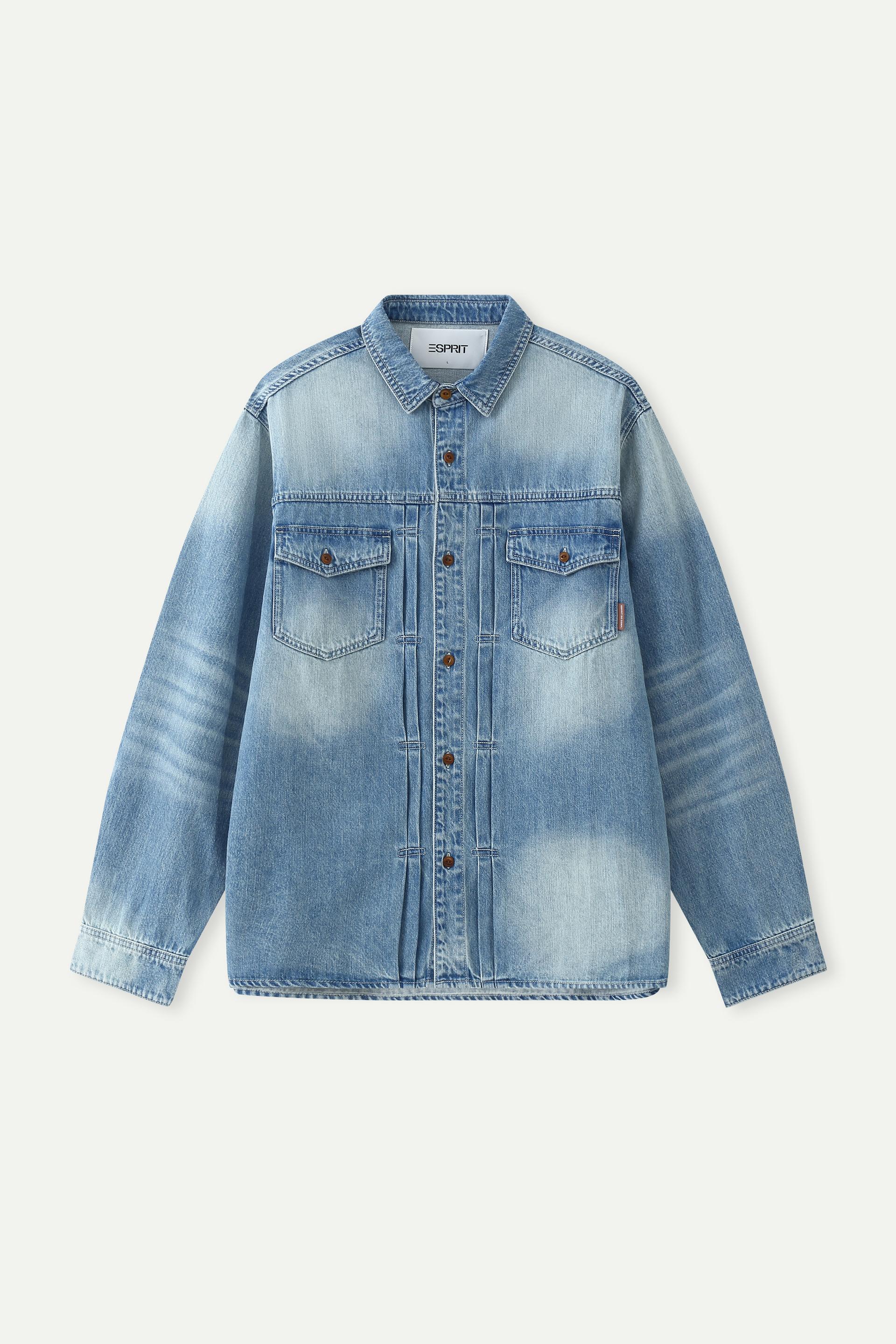 復古洗水牛仔襯衫式外套