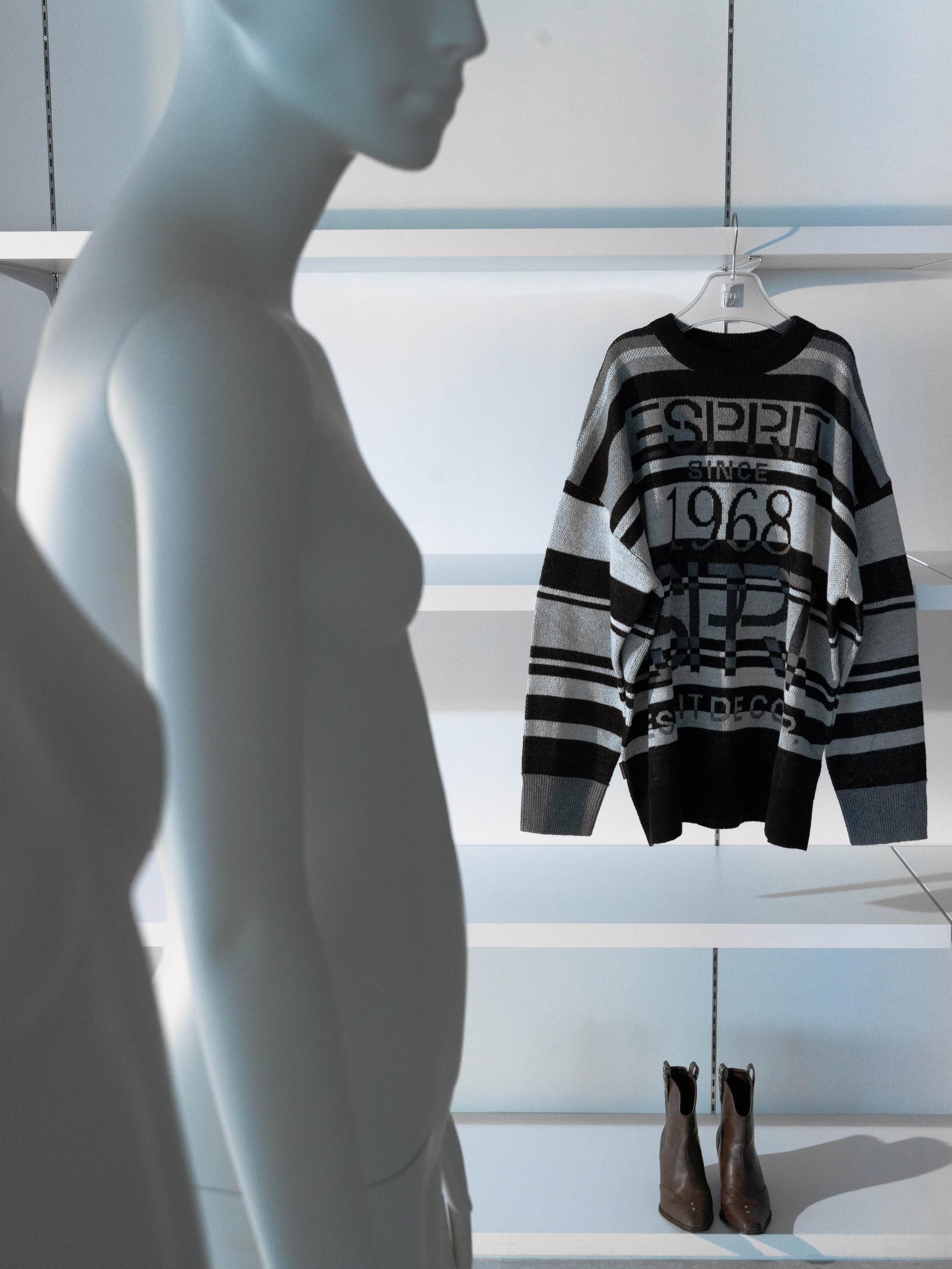 Retro Striped Logo Oversized Sweater