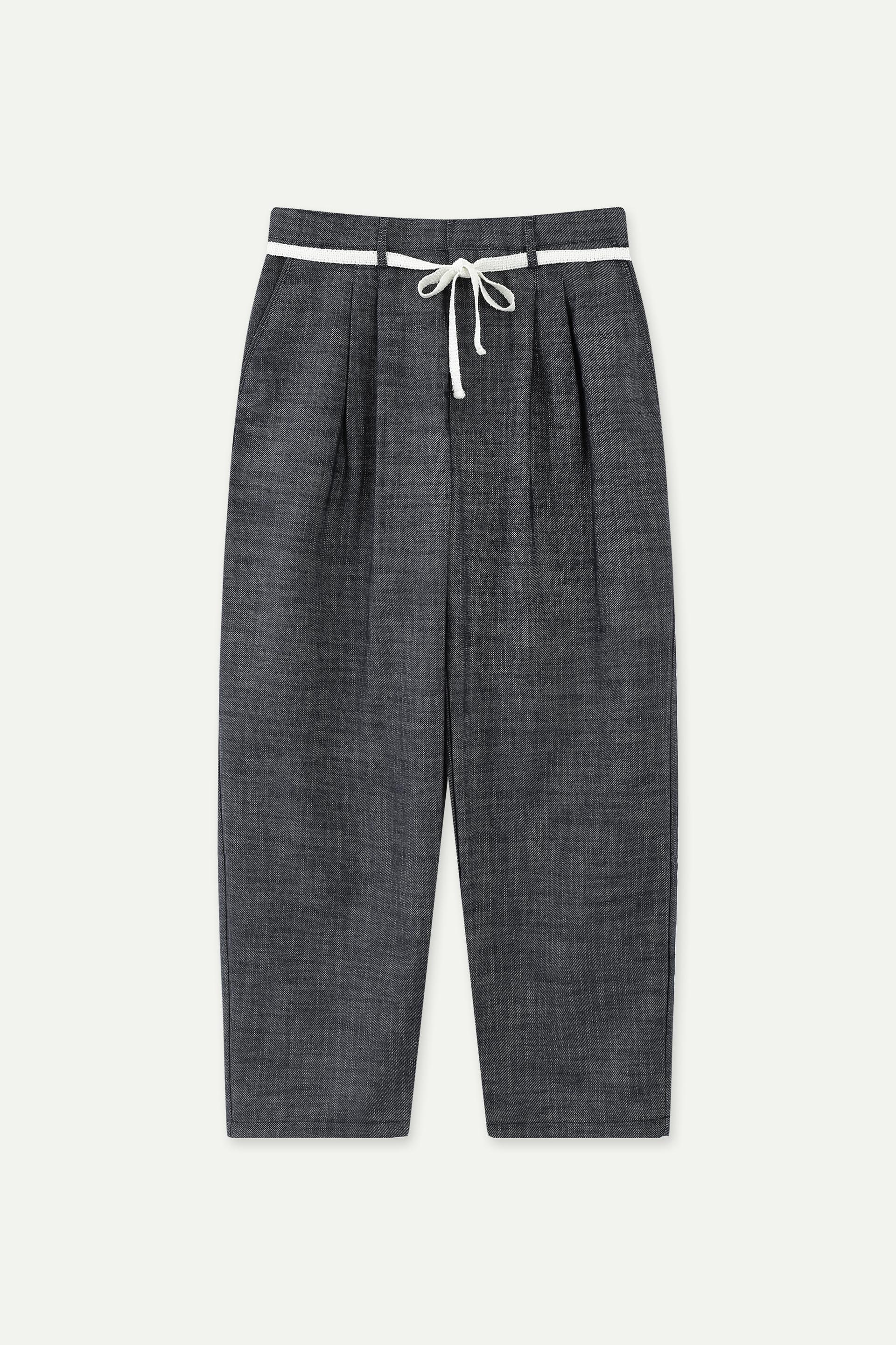 Linen-Blend Wide-Leg Pants