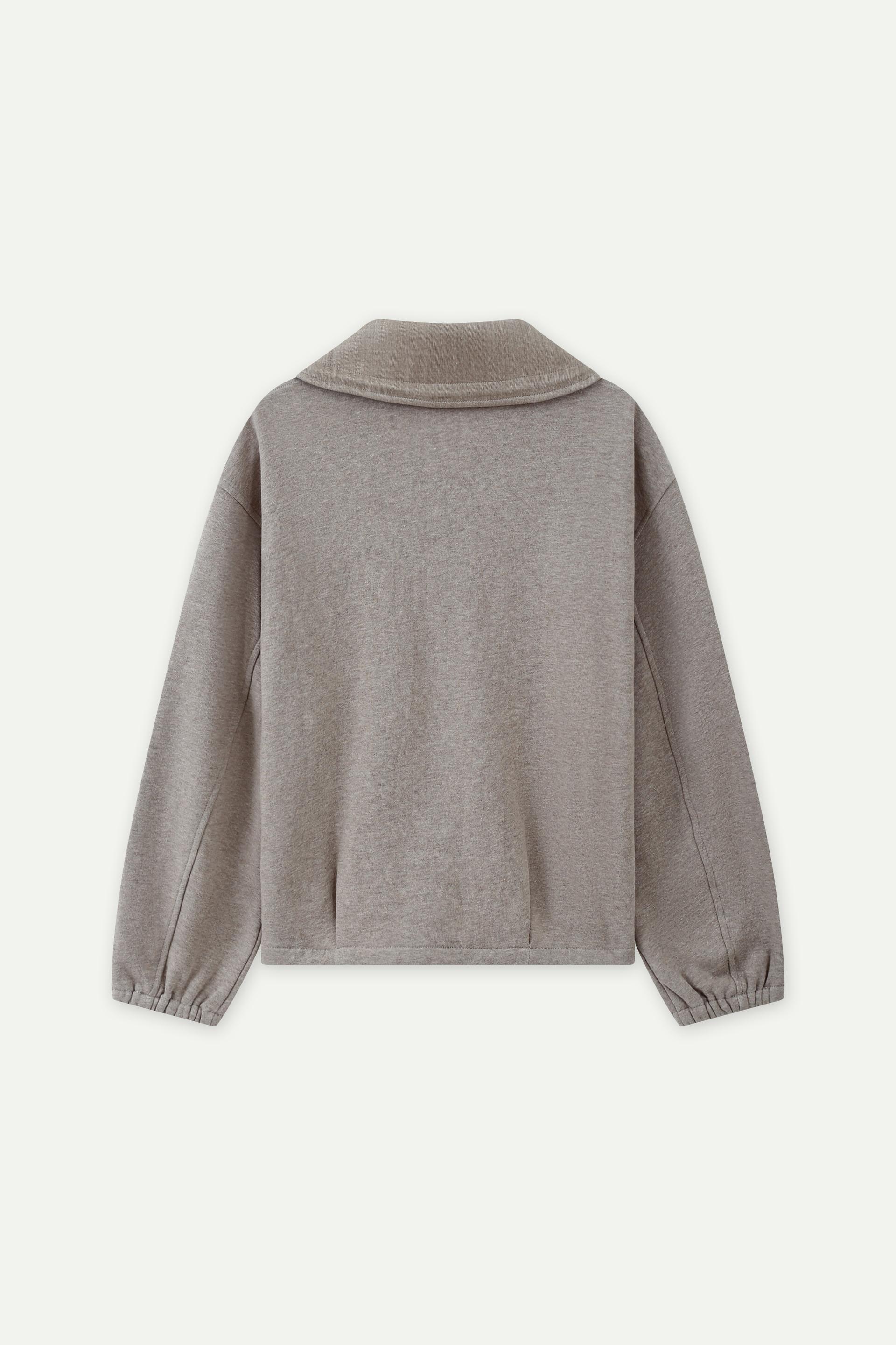 Half-Zip Stand Collar Sweatshirt