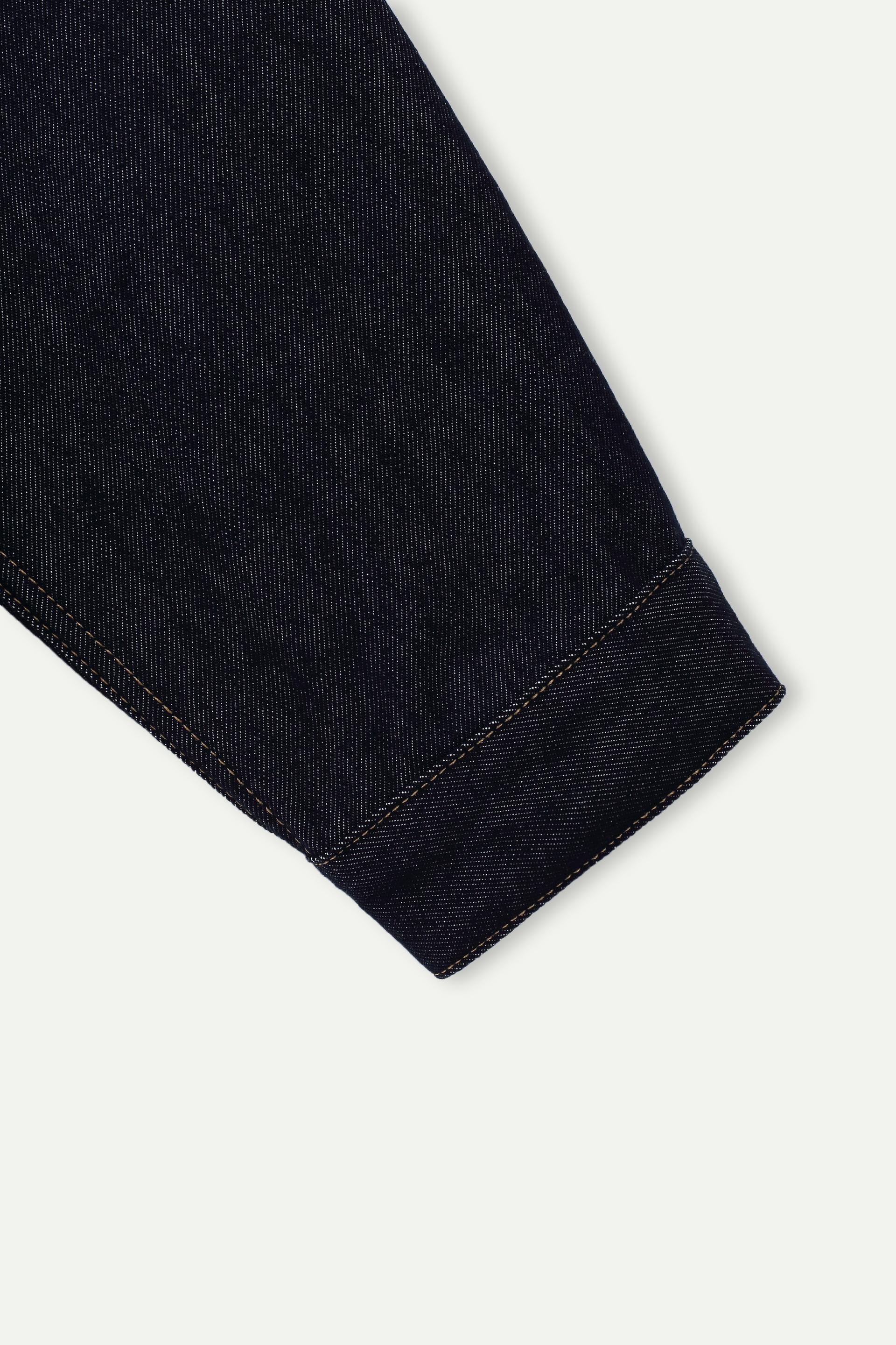 Relaxed Fit Cropped Denim & Faux Suede Jacket