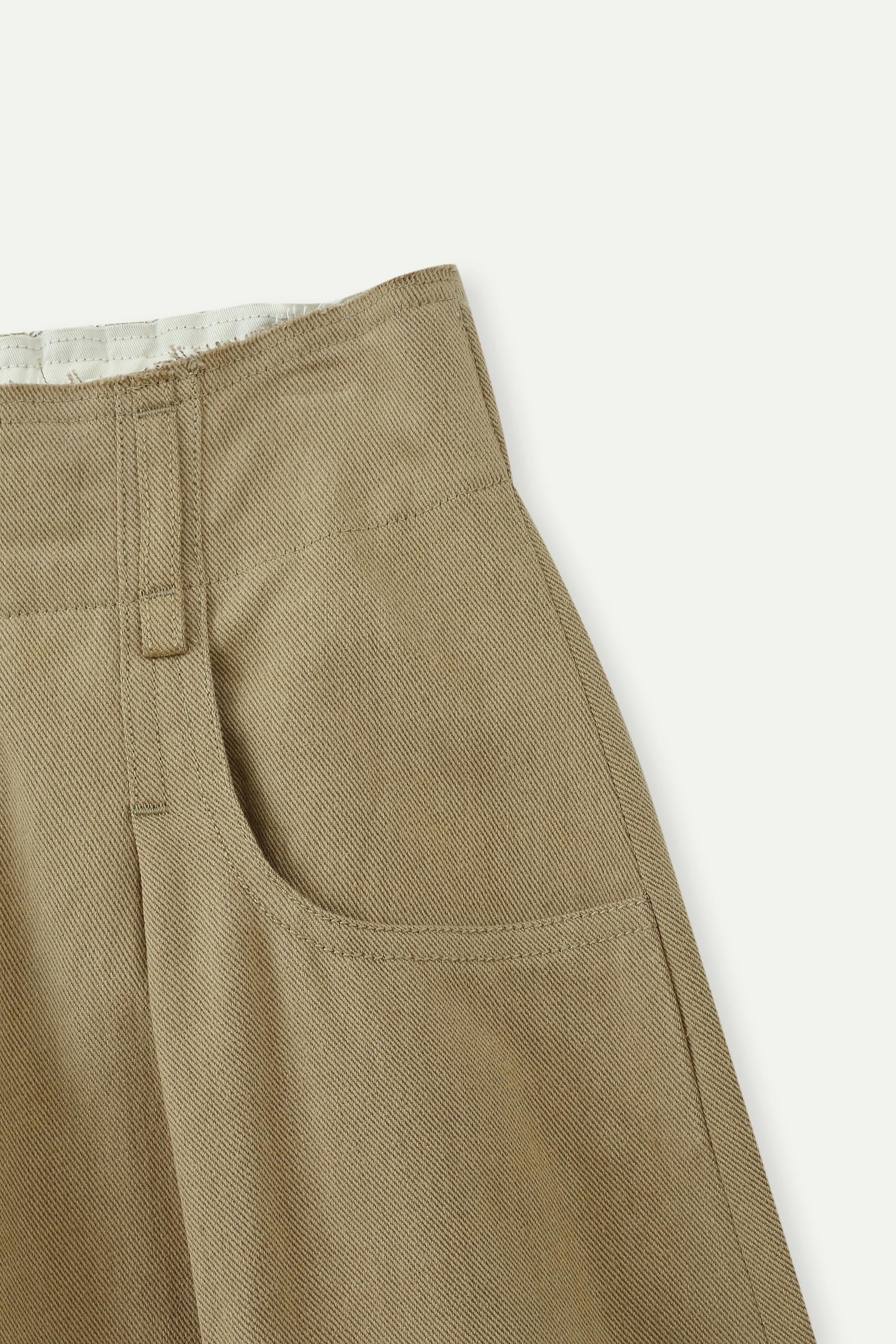 High Waist Pleated Cropped Wide-leg Pants