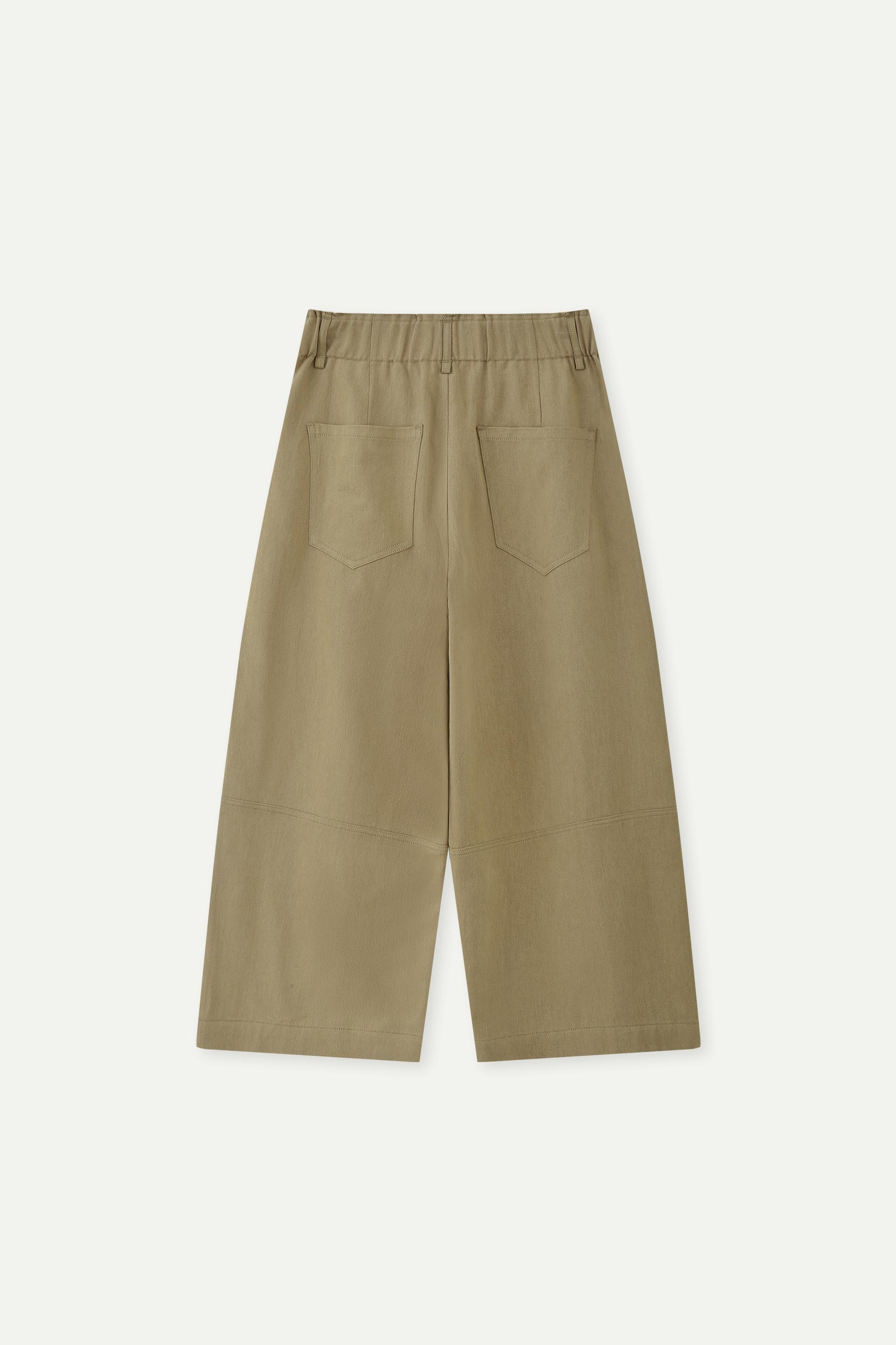 High Waist Pleated Cropped Wide-leg Pants