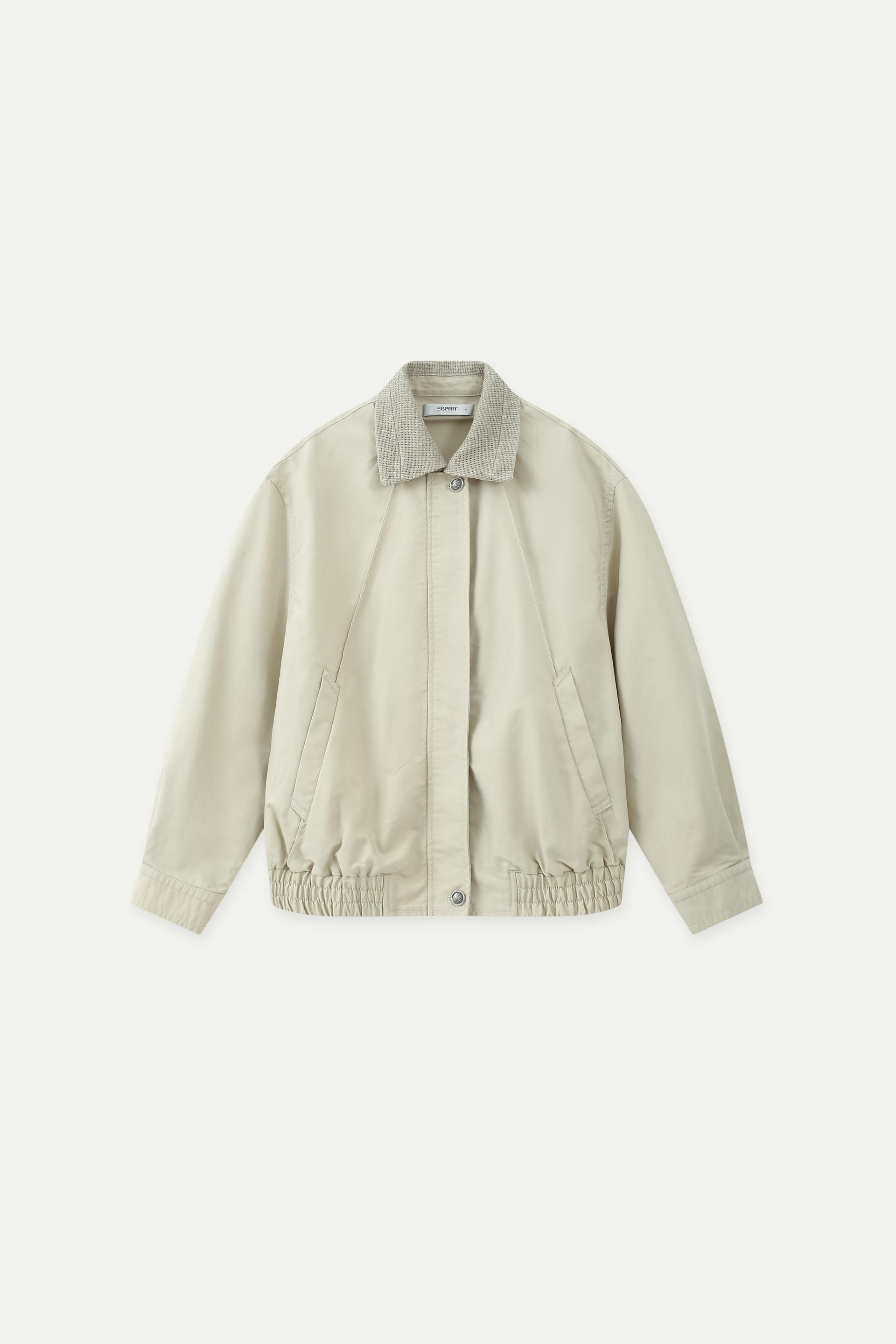 Washed Cotton Linen Collar Cropped Jacket