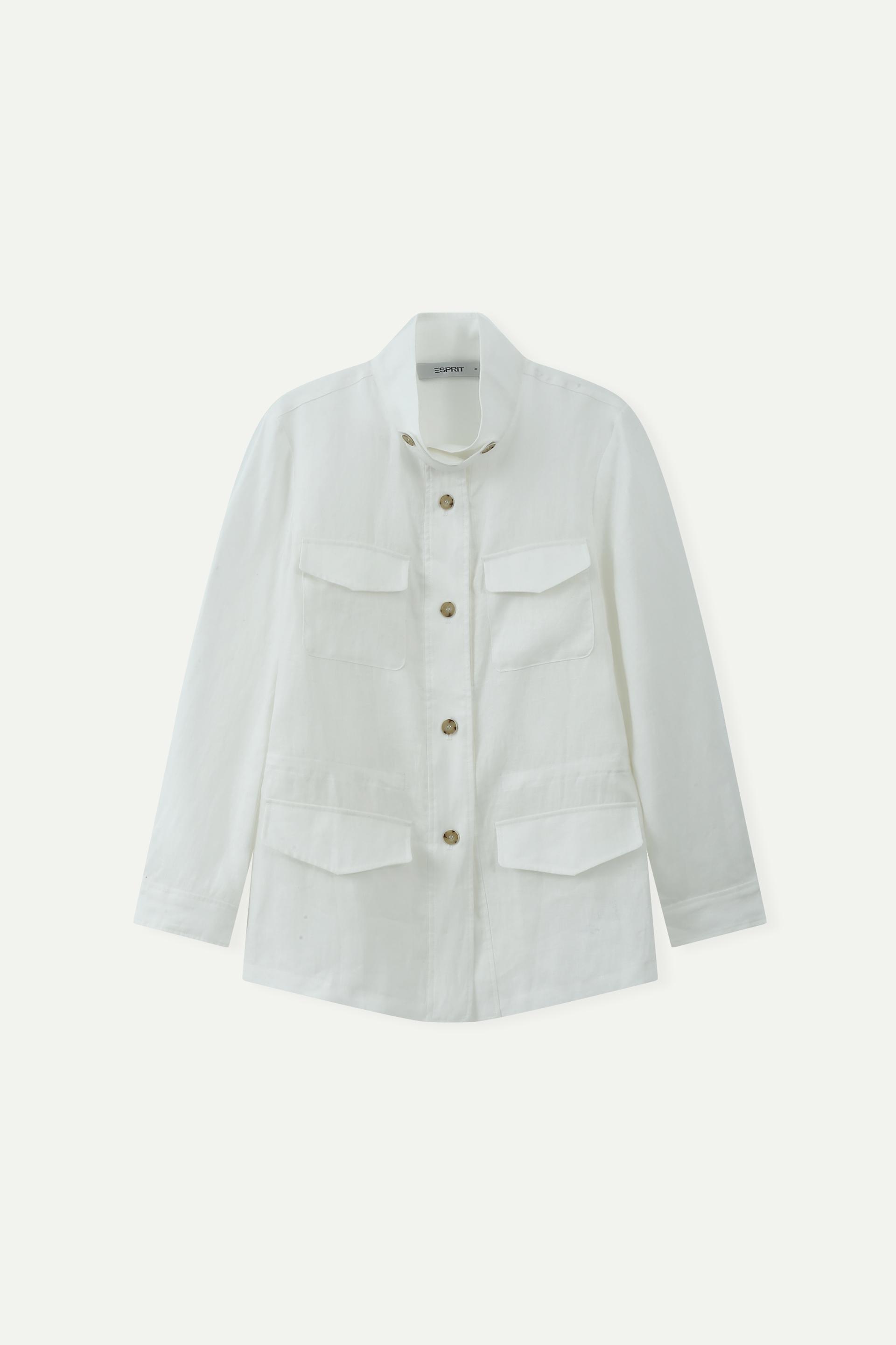 亞麻企領獵裝外套