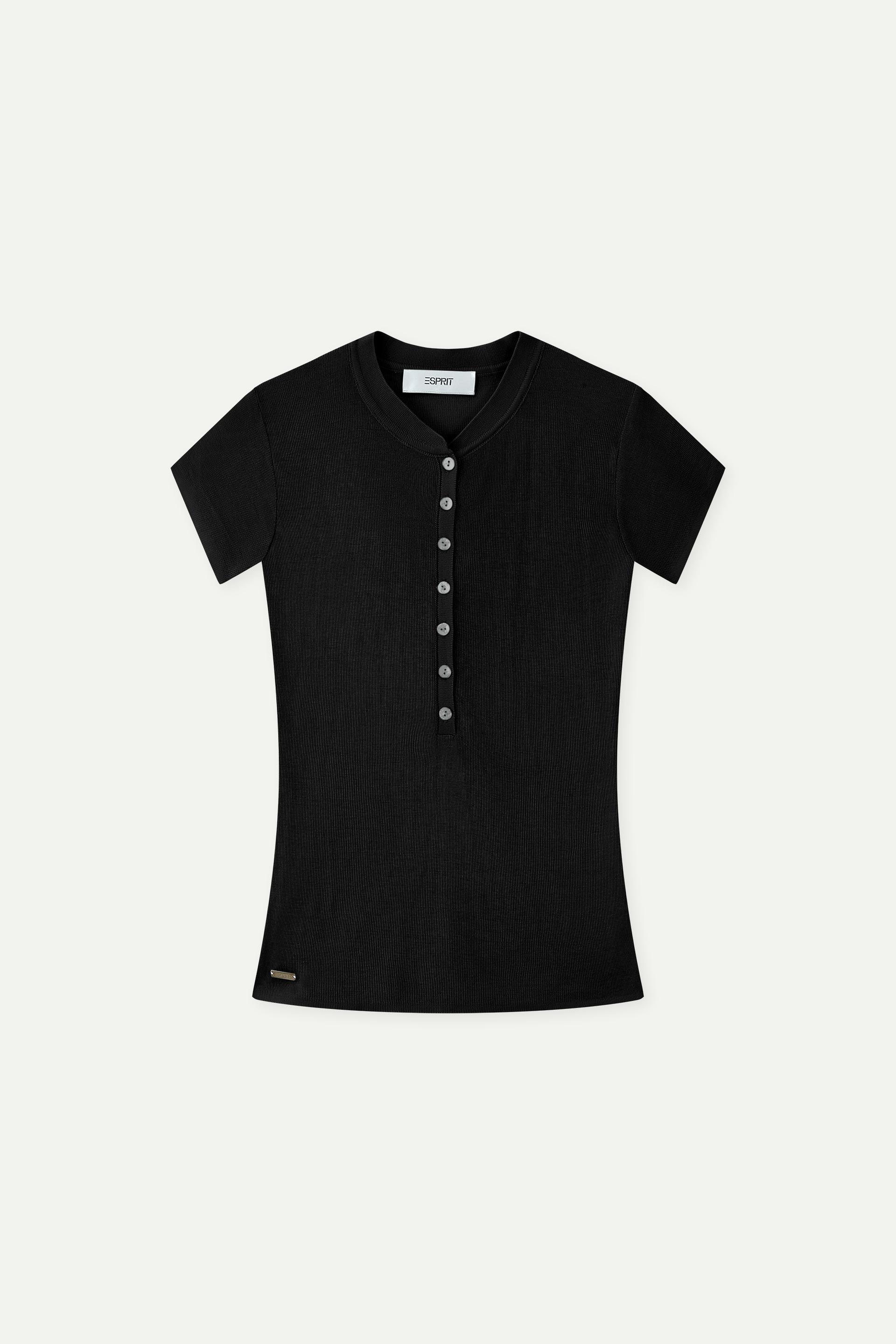 幼針織亨利領短袖上衣