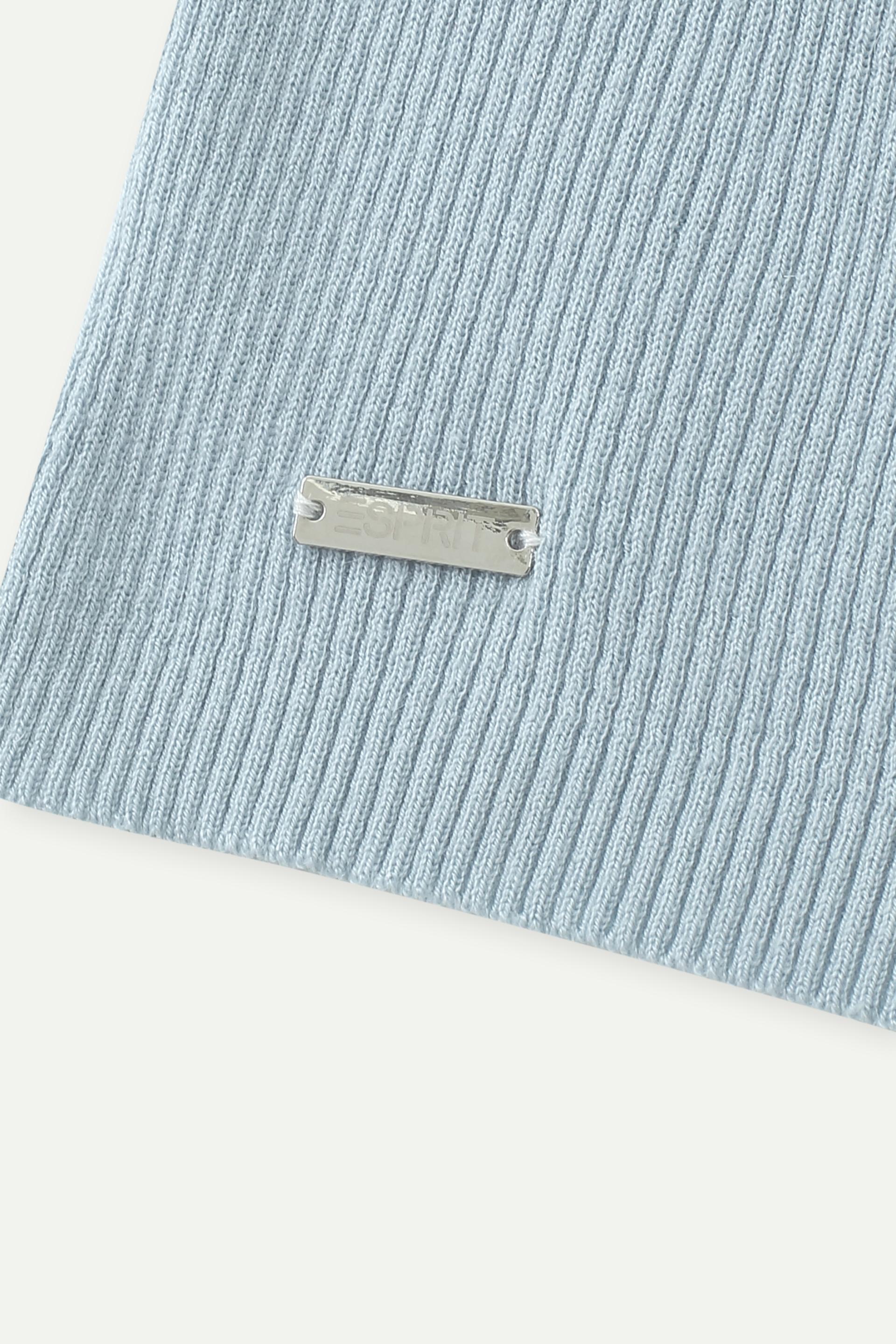 坑條針織 Polo 短袖上衣