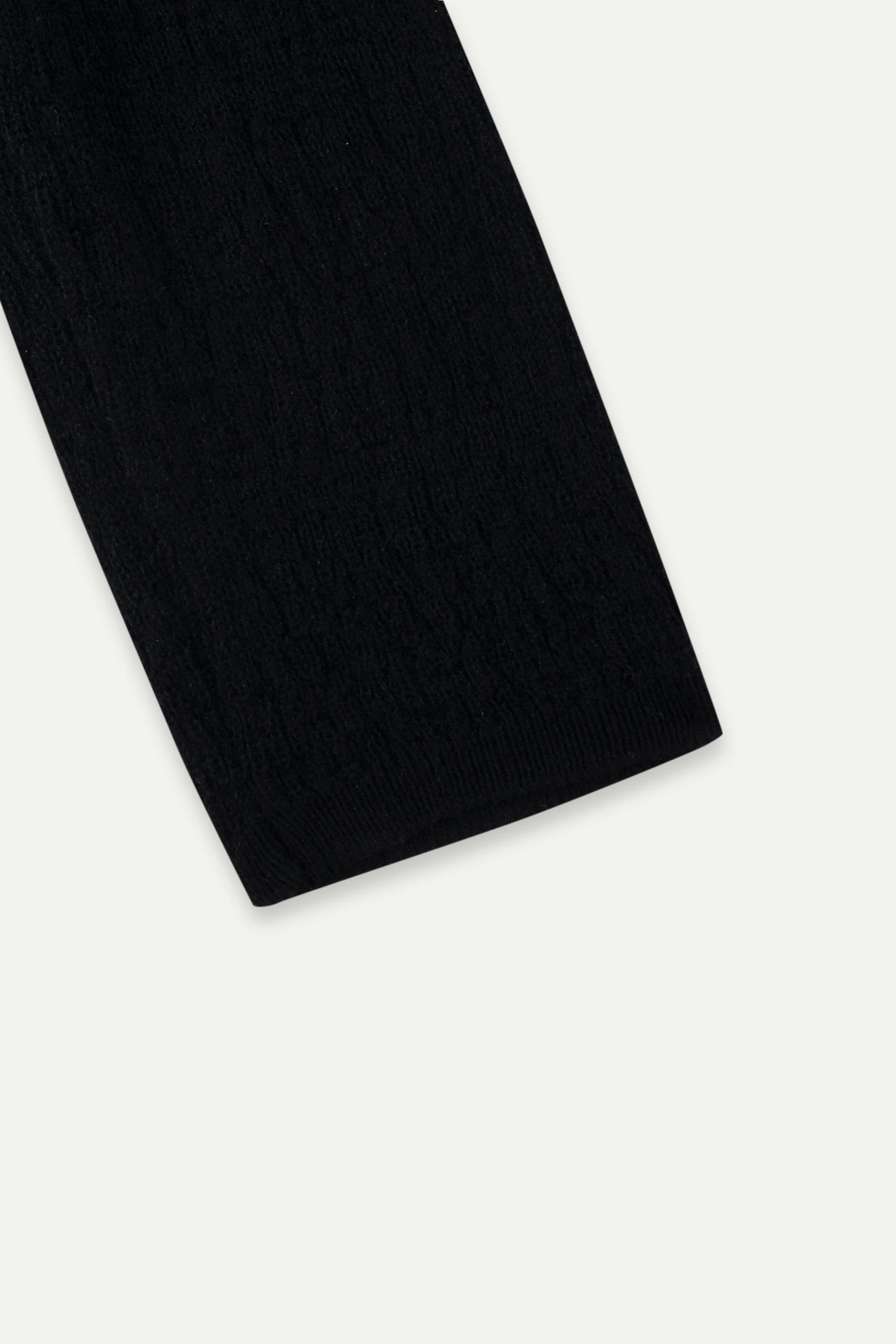 紋理 V 領長袖針織上衣