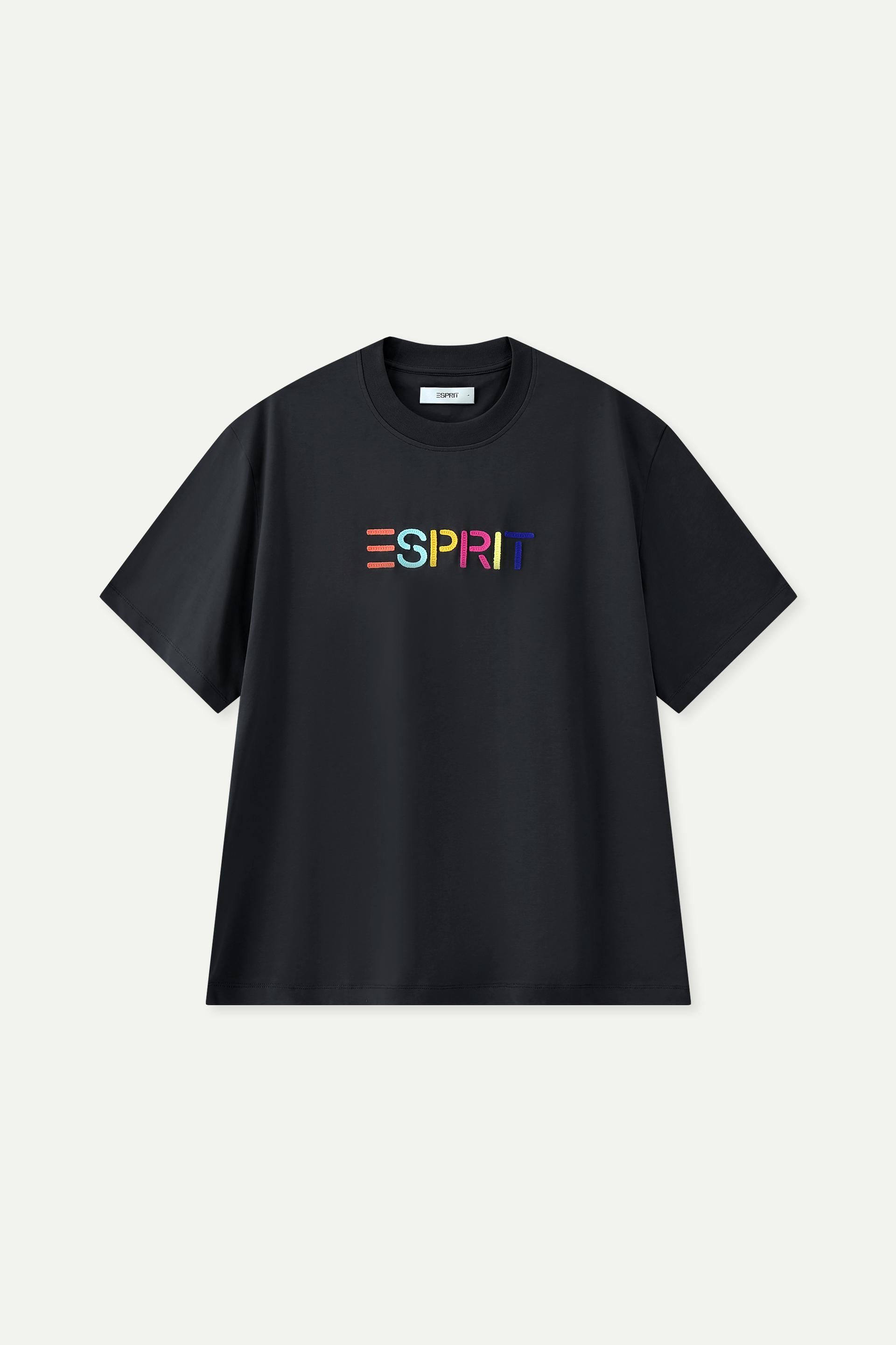 Multicolour Embroidered Logo Crew Neck T-Shirt