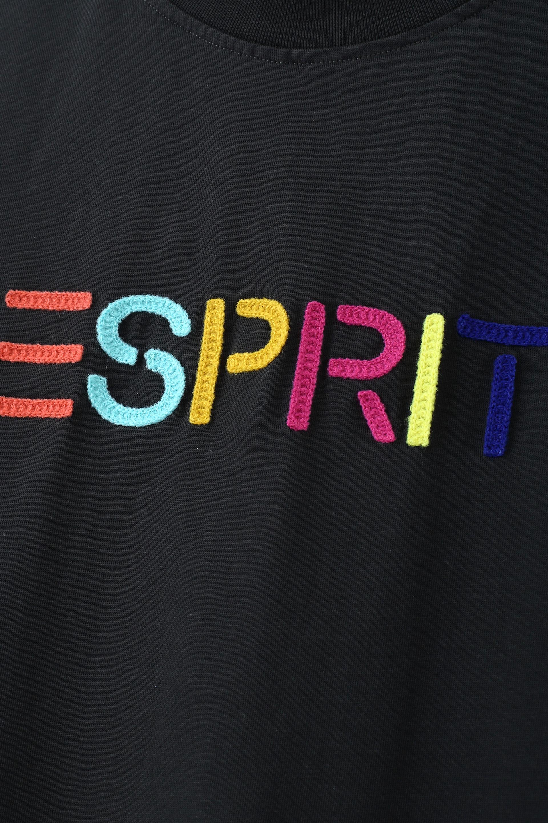 Multicolour Embroidered Logo Crew Neck T-Shirt