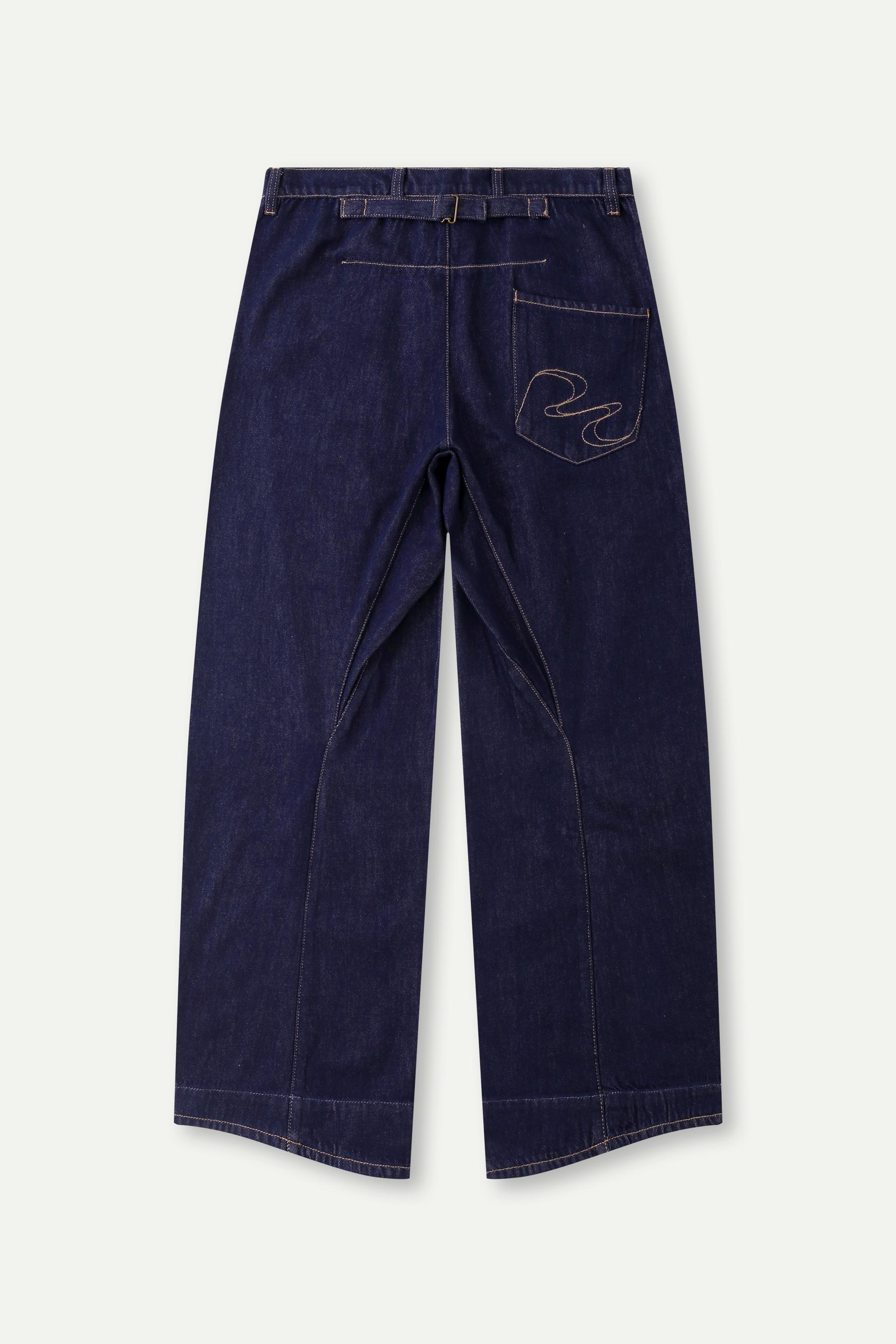 低腰闊腳牛仔褲