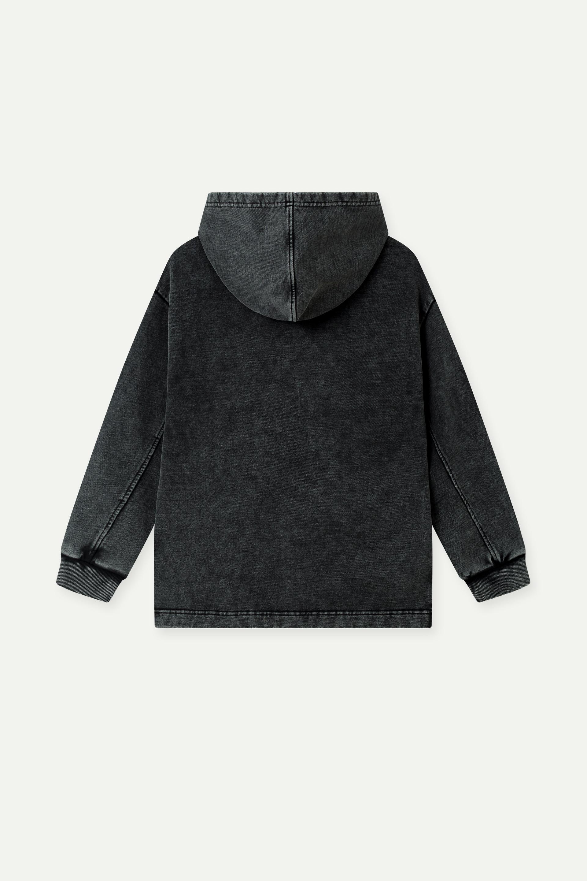 水洗寬鬆版連帽衫