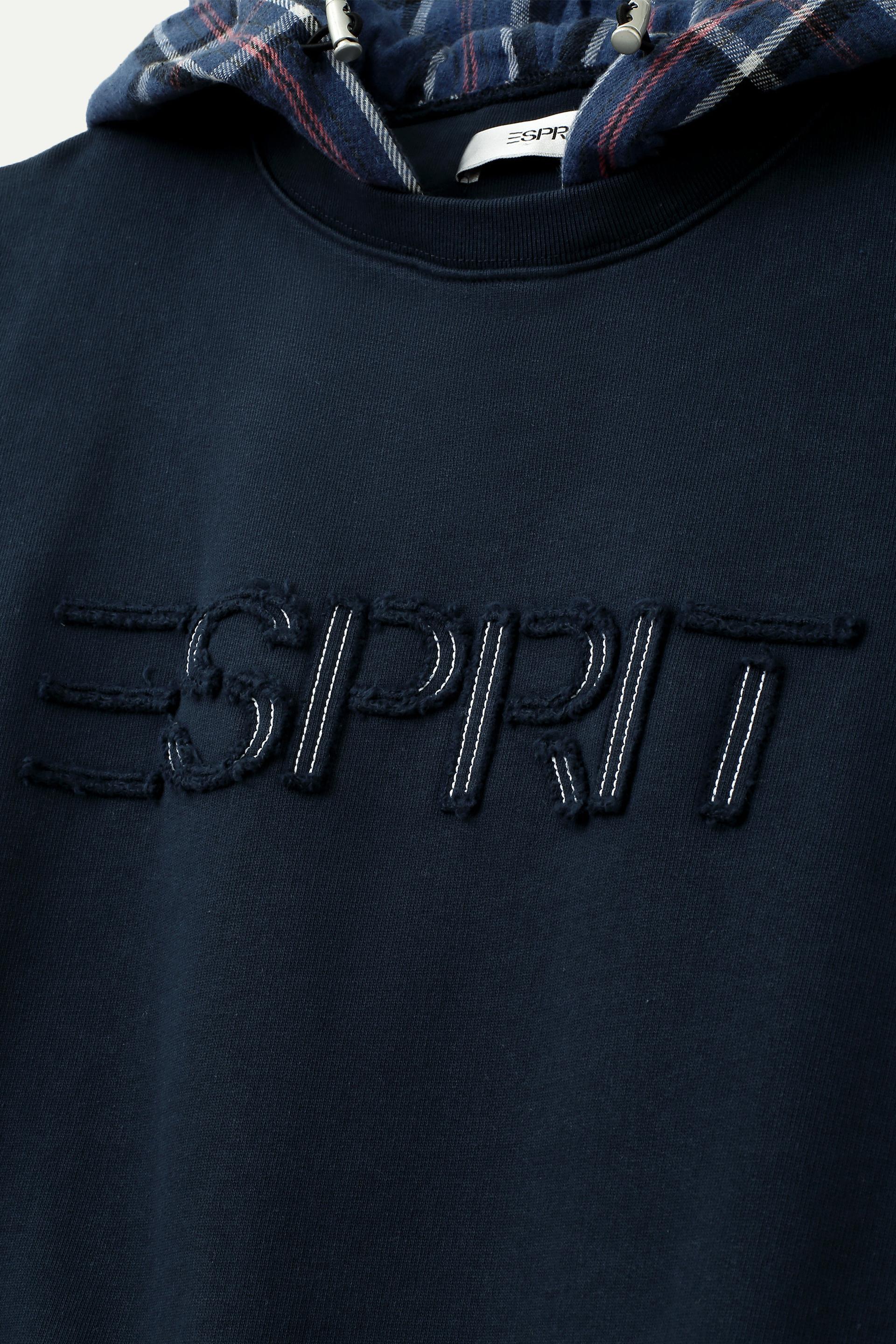 撞色格紋連帽衛衣